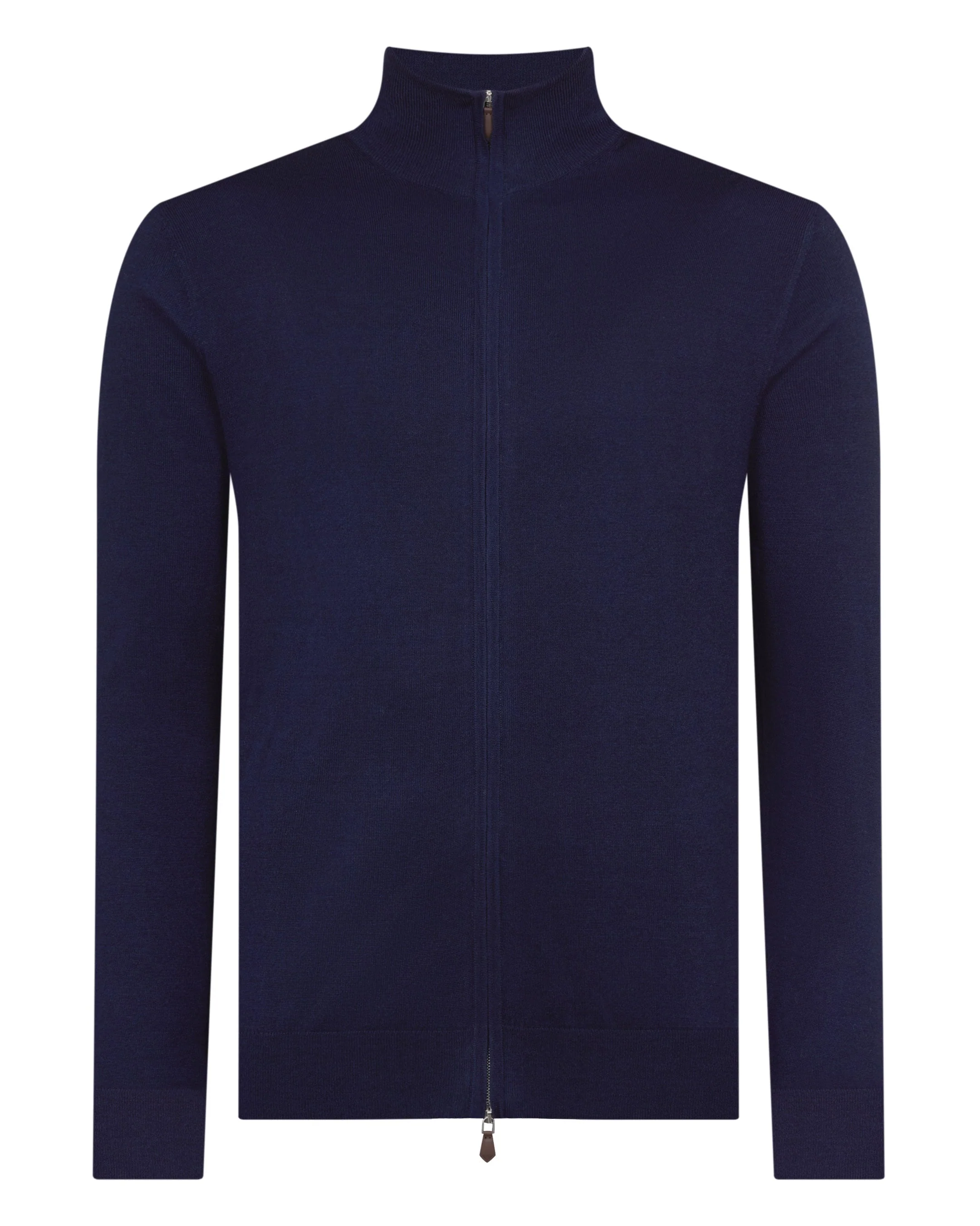Men's Hyde Fine Gauge Cashmere Full Zip Sweater Summer Navy Blue - Image 2