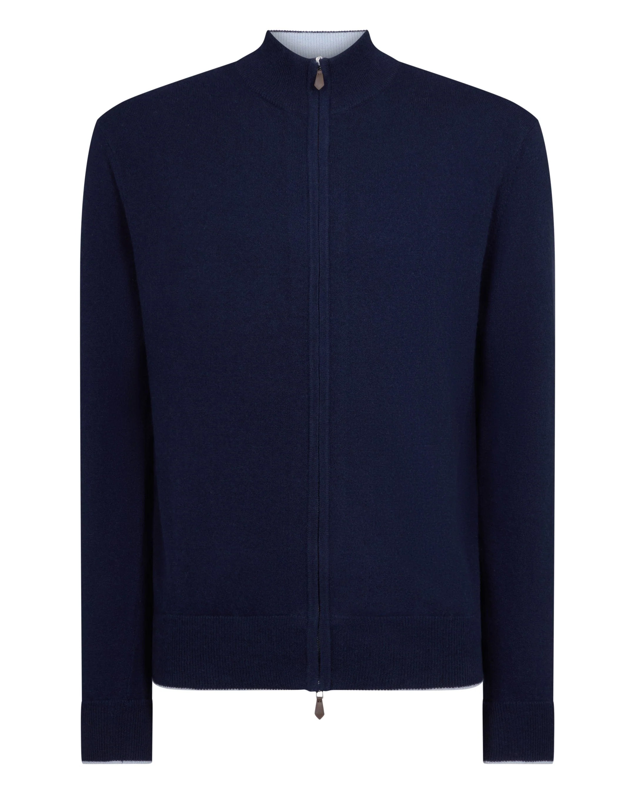 Men's Knightsbridge Full Zip Cashmere Sweater Deep French Blue - Image 2