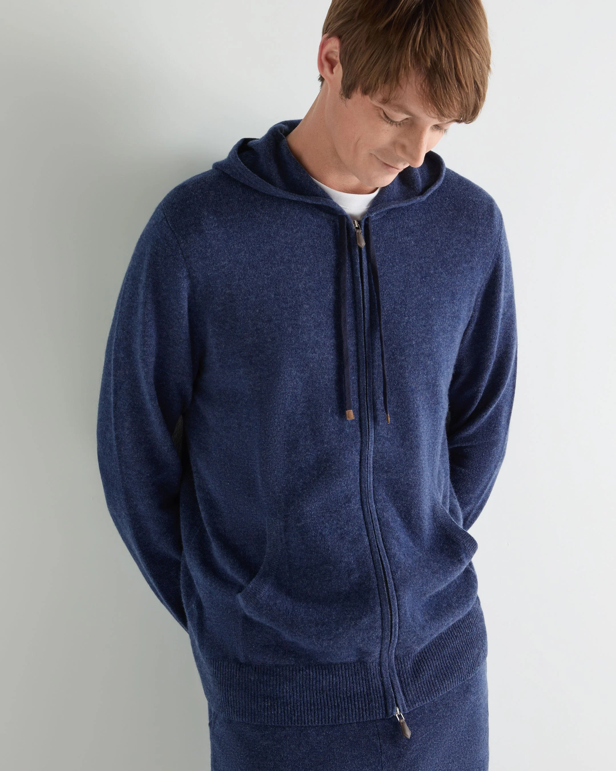 Men's Ladbroke Cashmere Hoodie Bright Denim Blue