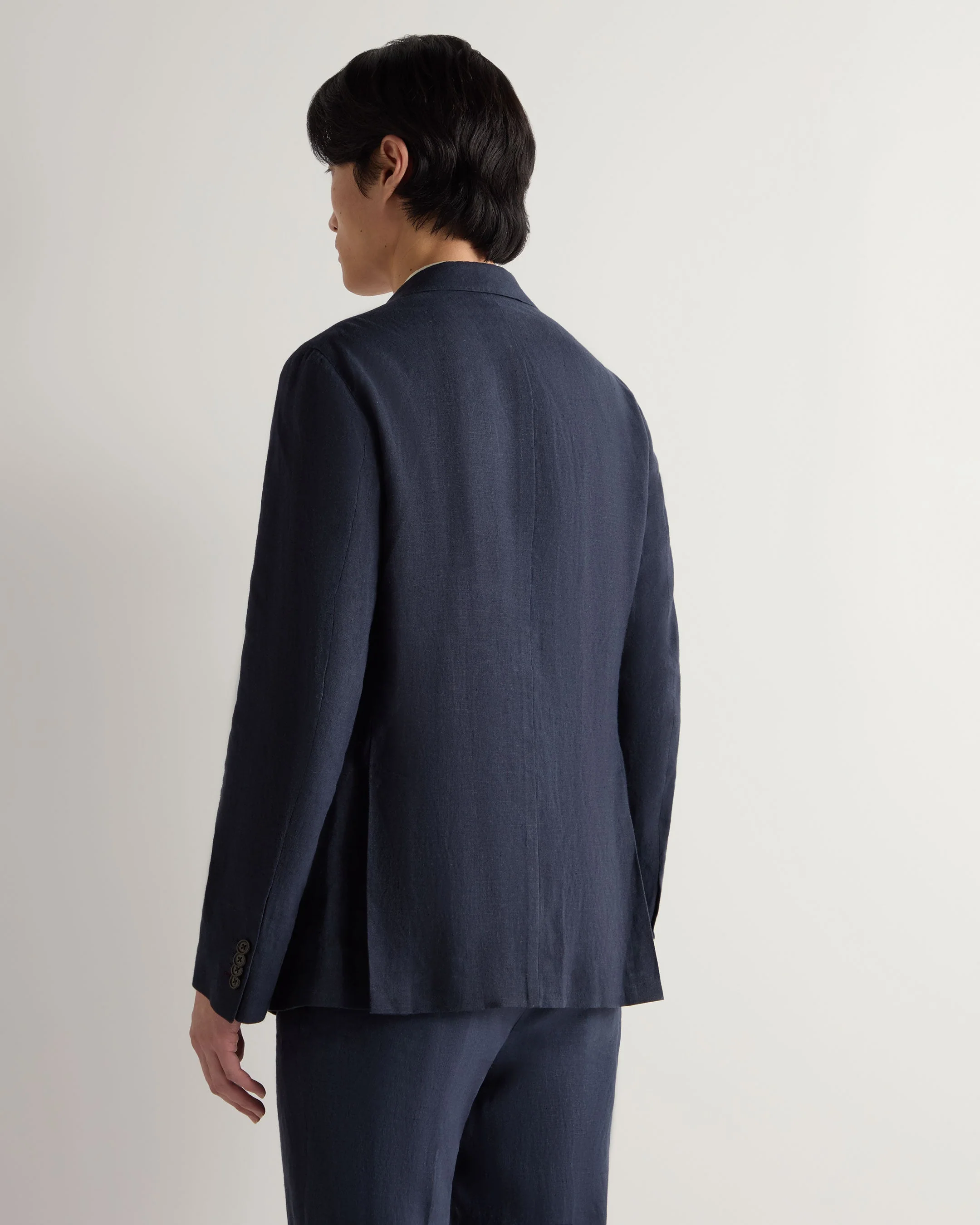 Men's Amalfi Linen Jacket Navy Blue - Image 4