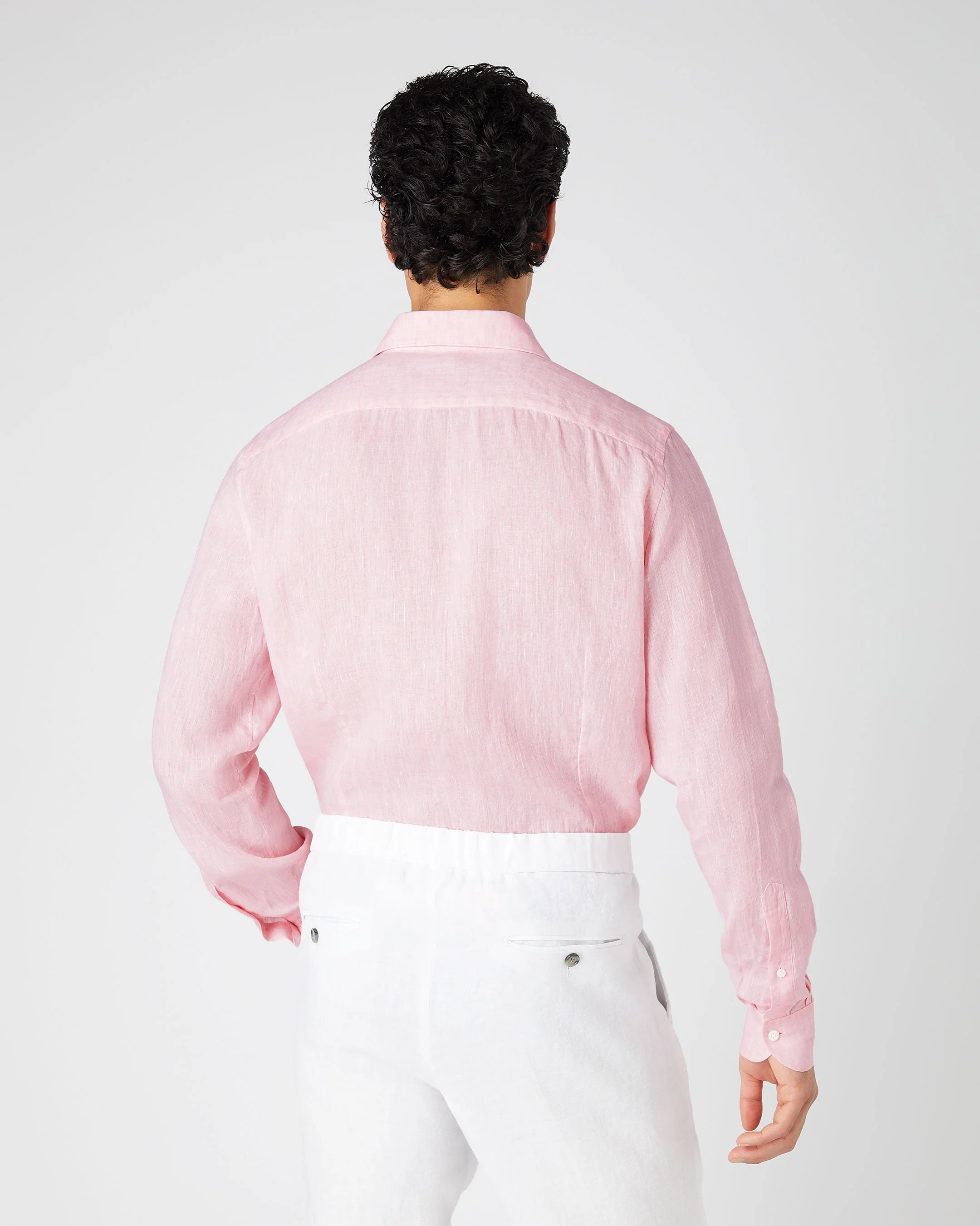 Men's Cannes Linen Shirt Pink - Image 4