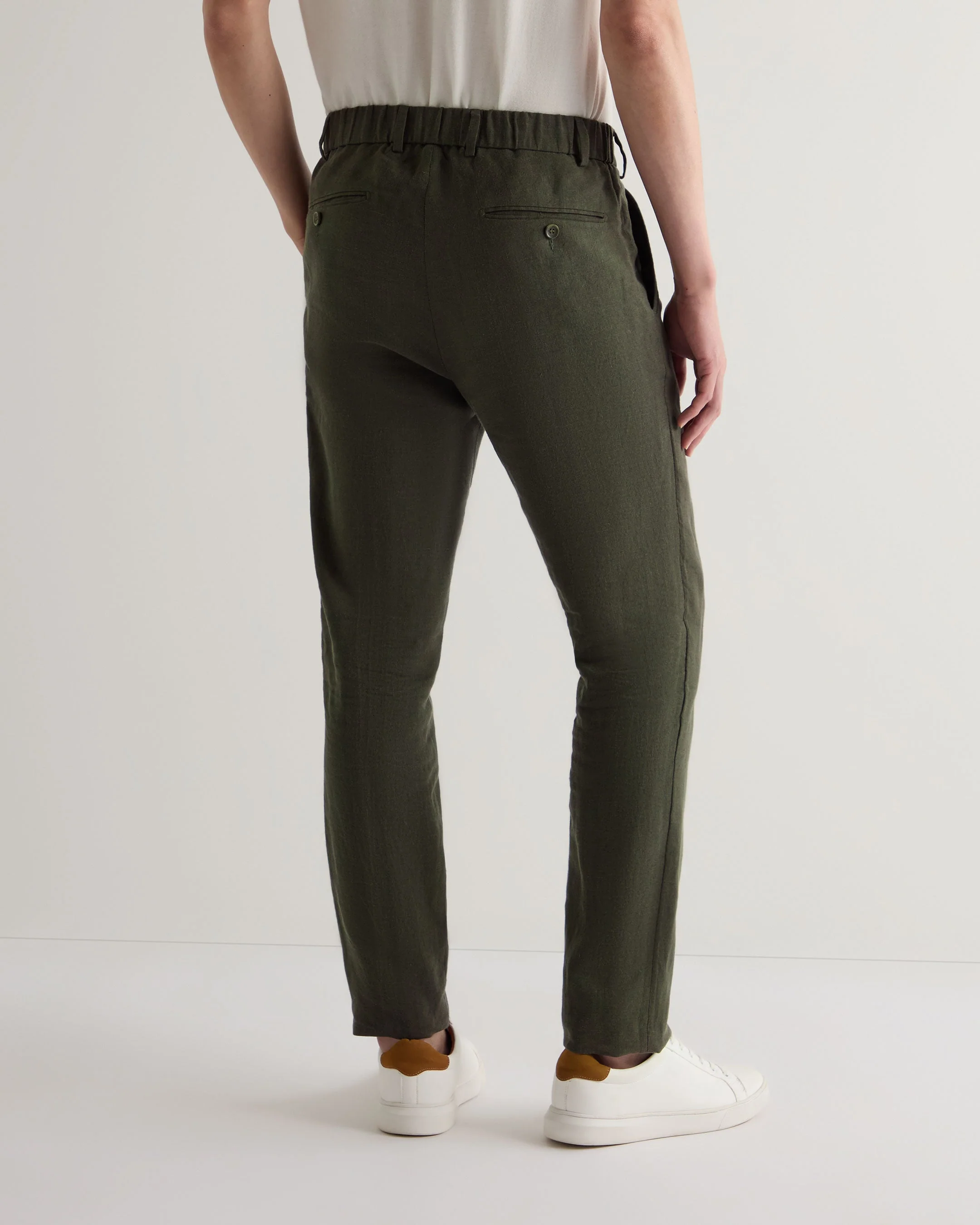 Men's Atrani Linen Pant Arabica Khaki Green - Image 4