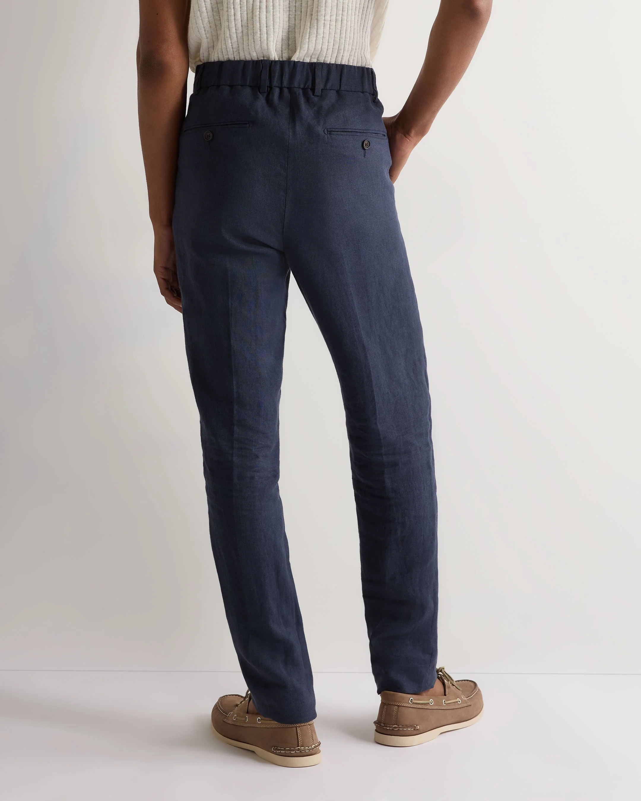 Men's Atrani Linen Trouser Navy Blue - Image 4