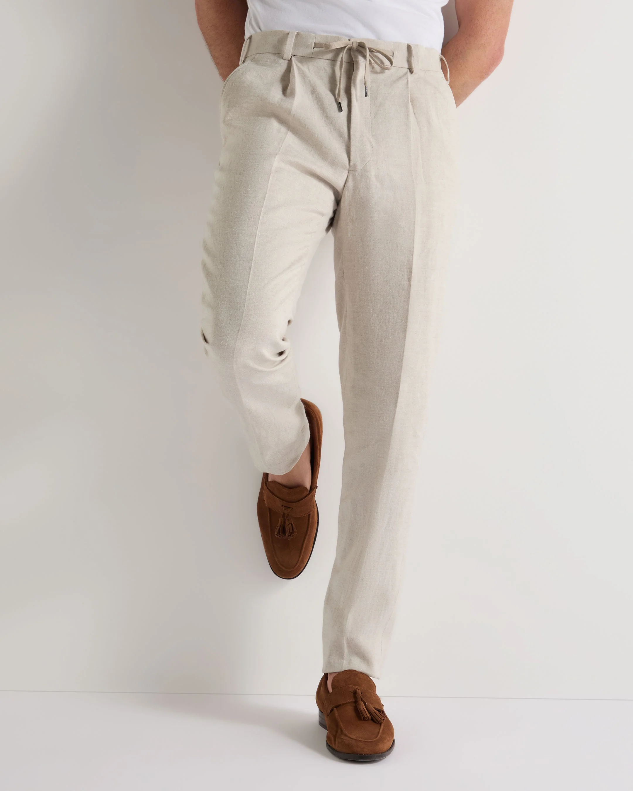 Men's Atrani Linen Pant Sand Brown