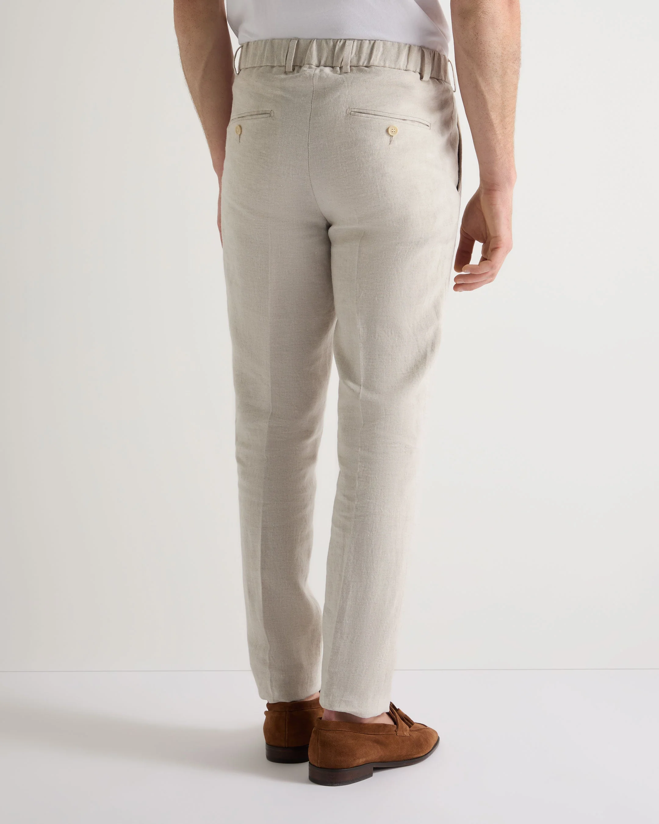 Men's Atrani Linen Pant Sand Brown - Image 4