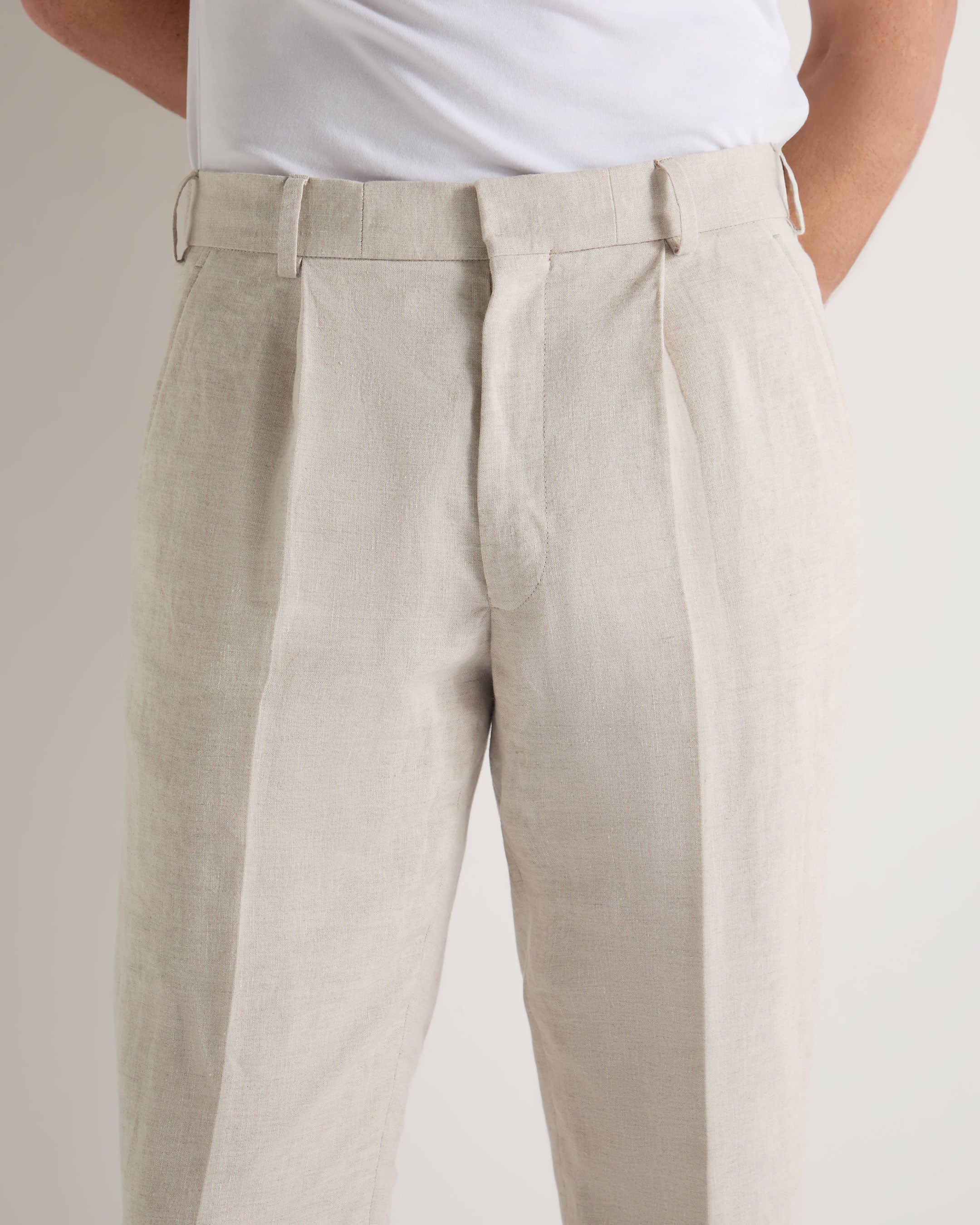 Men's Atrani Linen Pant Sand Brown - Image 5