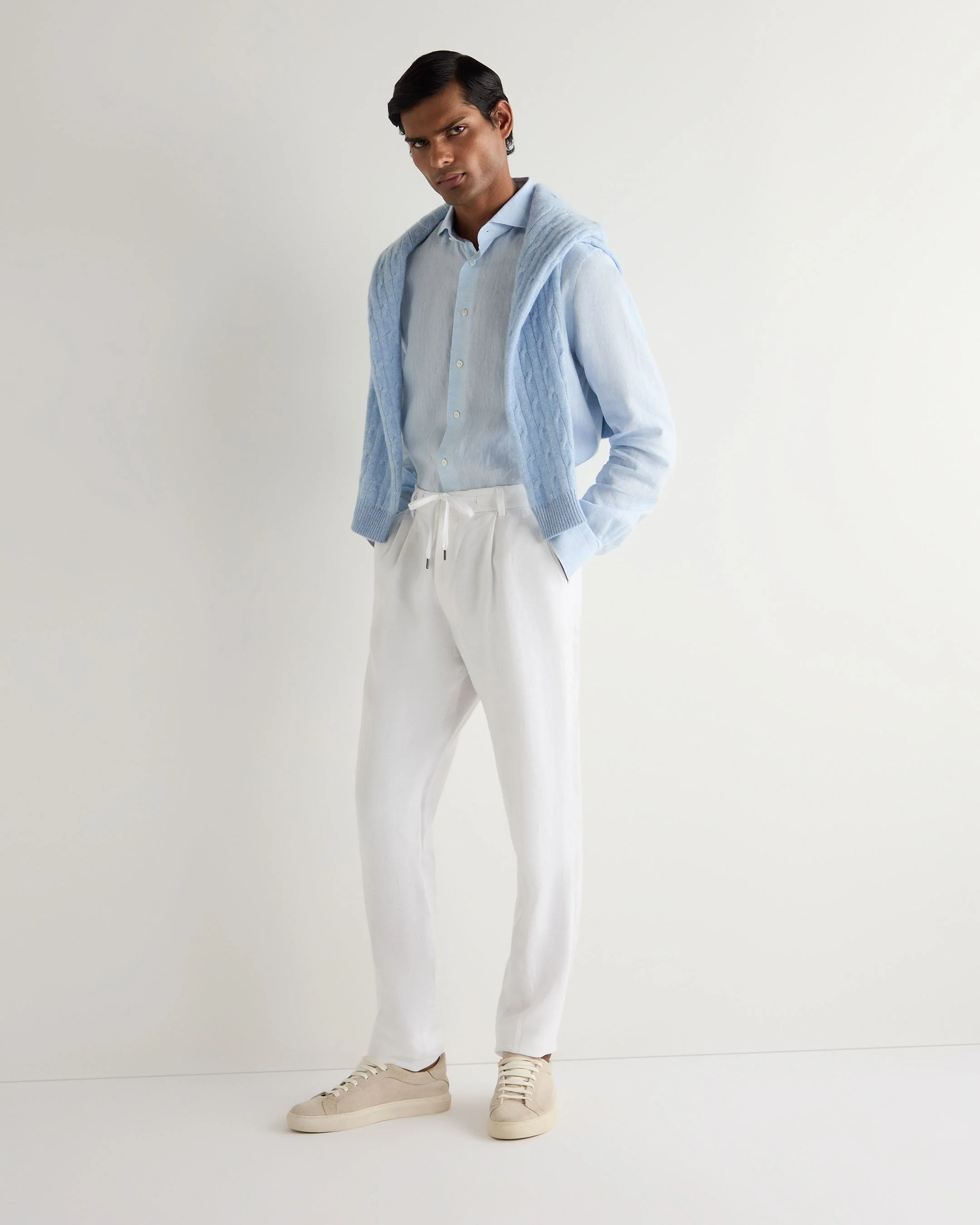 Men's Atrani Linen Pant White - Image 3