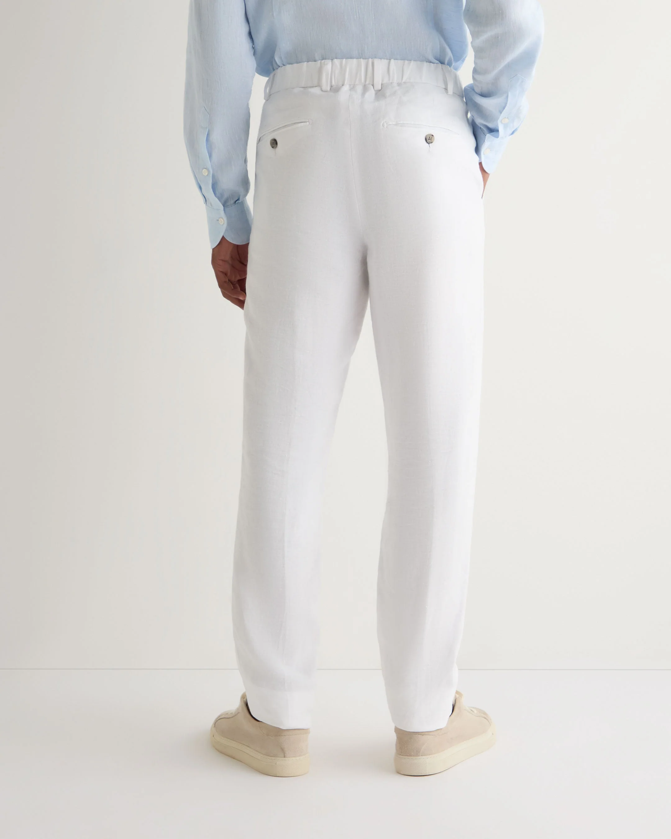 Men's Atrani Linen Pant White - Image 4
