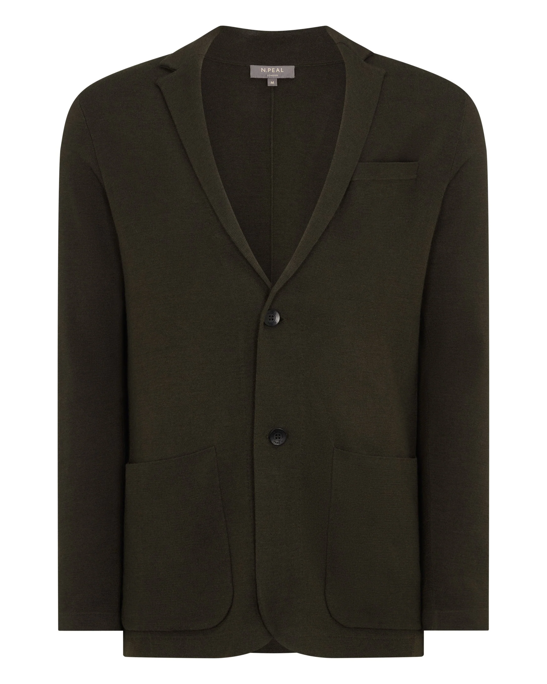 Men's Marlborough Fine Gauge Cashmere Jacket Arabica Khaki Green - Image 2
