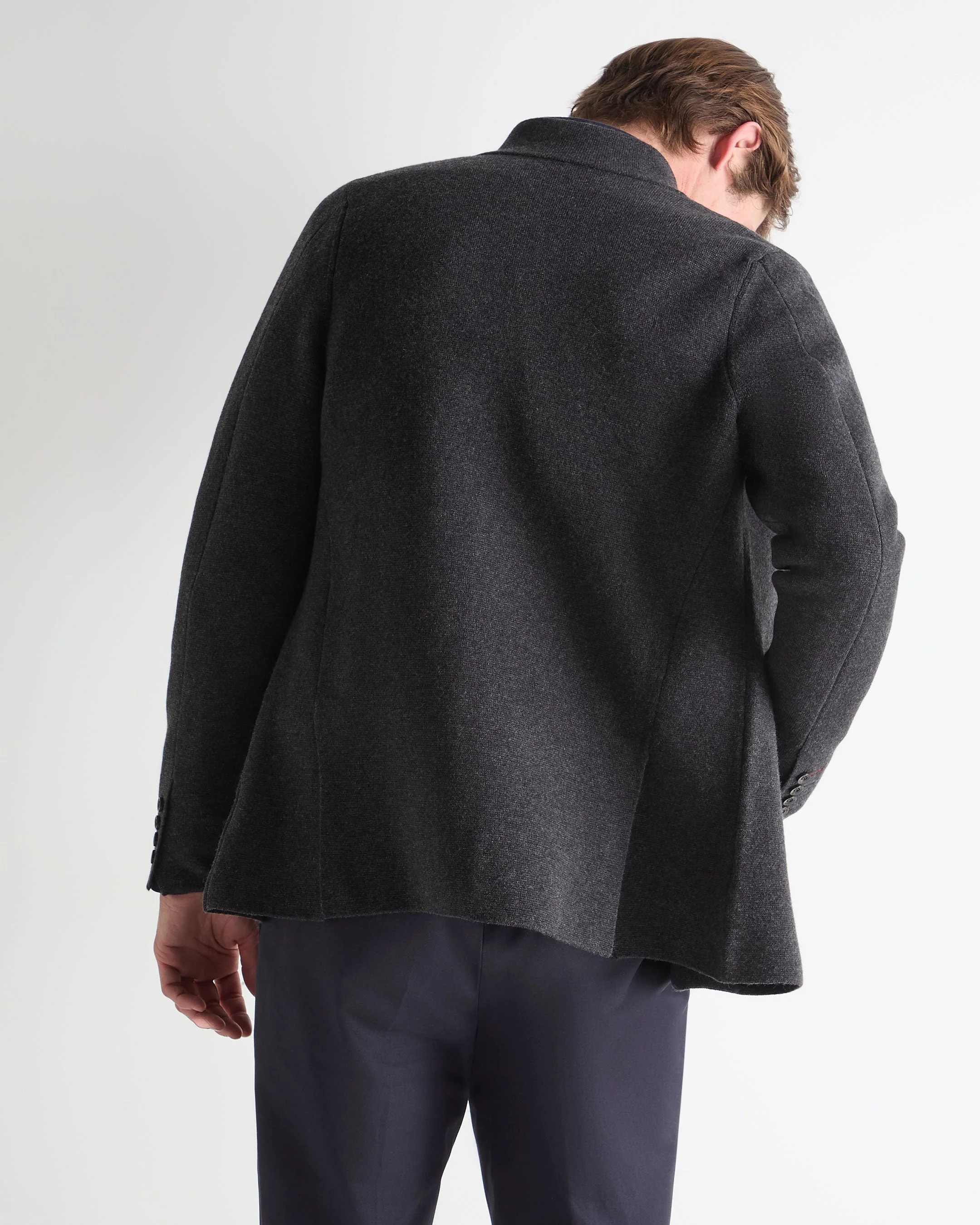 Men's Grosvenor Milano Cashmere Jacket Deep Charcoal Grey - Image 4