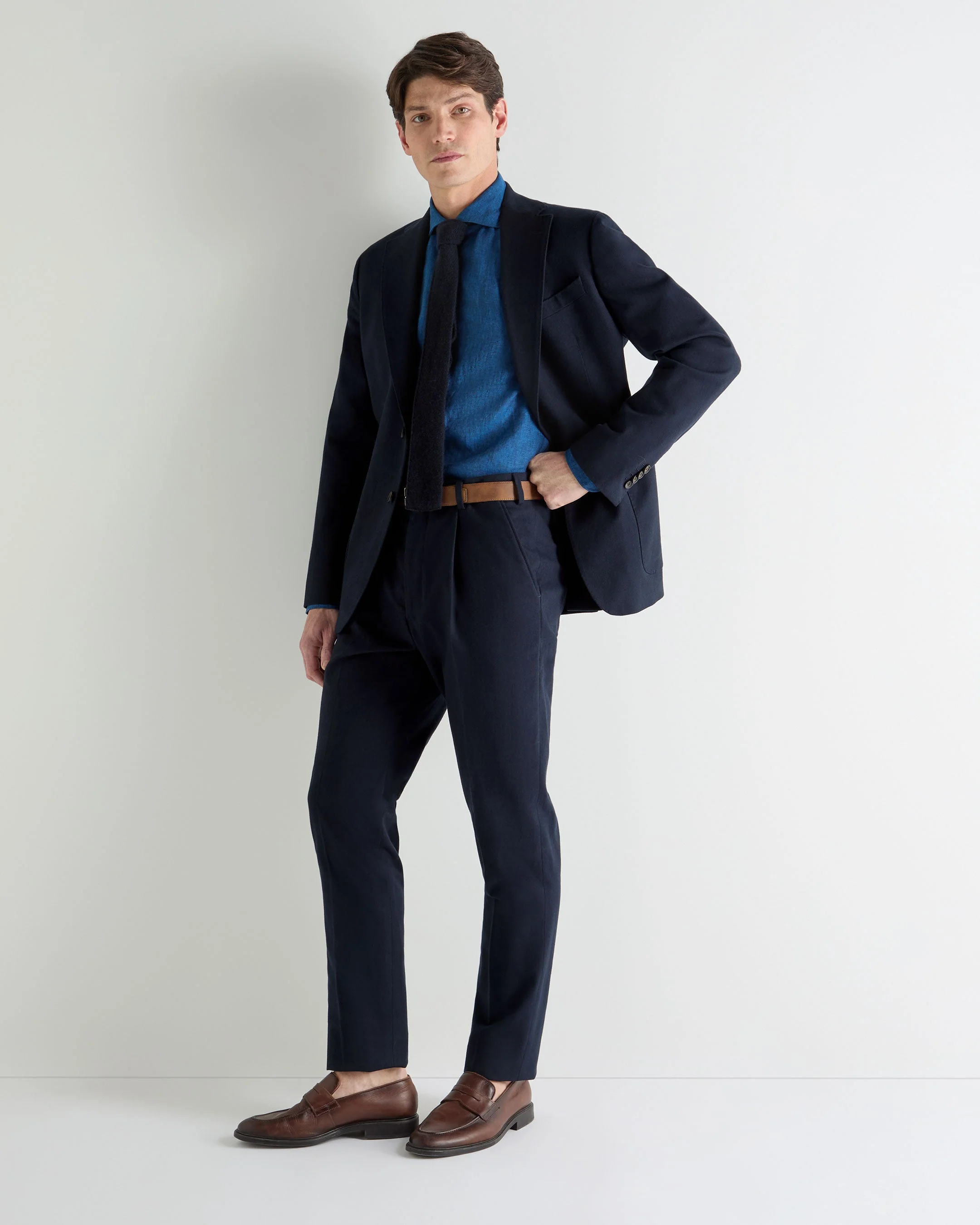 Men's Monaco Flannel Cotton Jacket Navy Blue - Image 3