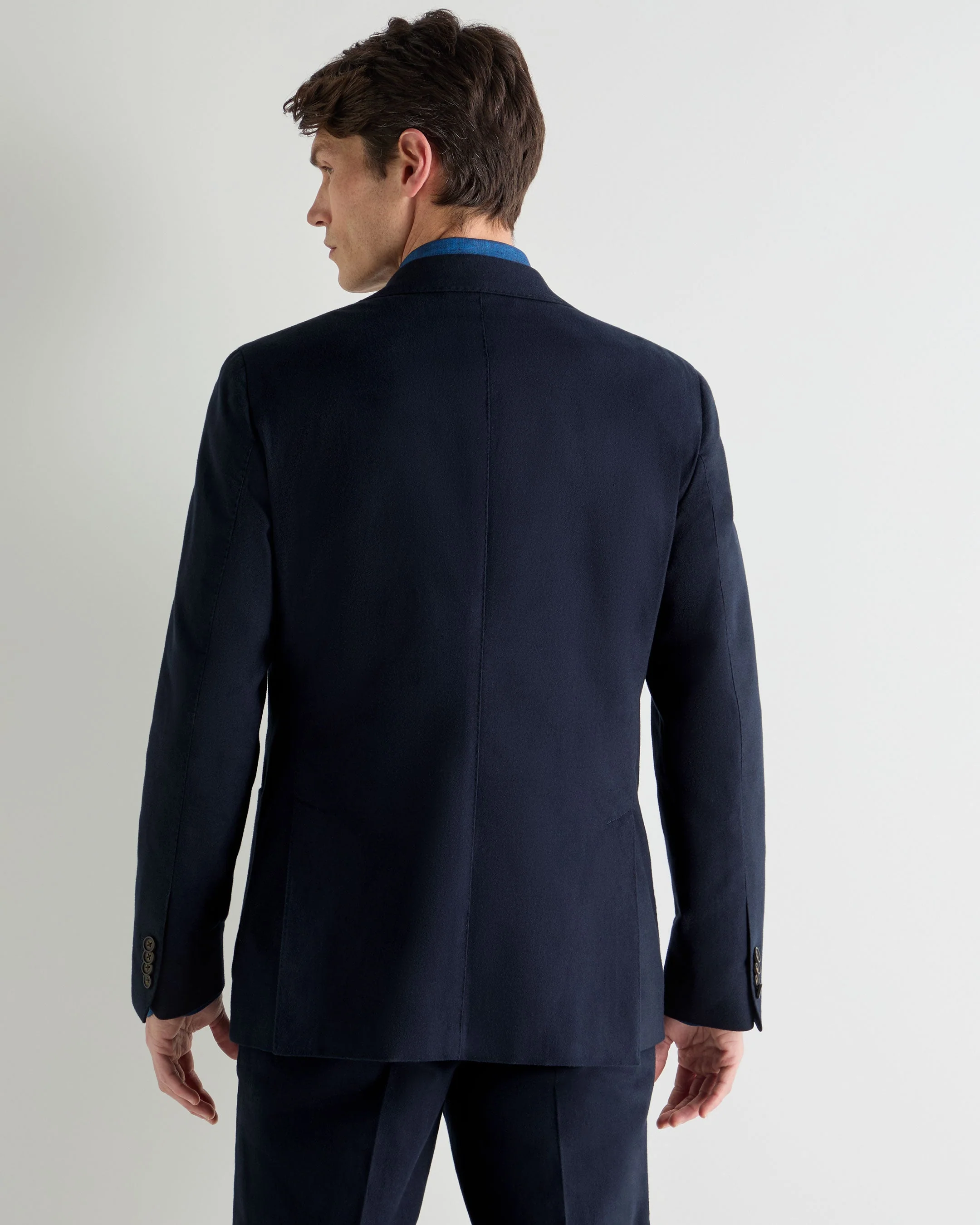 Men's Monaco Flannel Cotton Jacket Navy Blue - Image 4