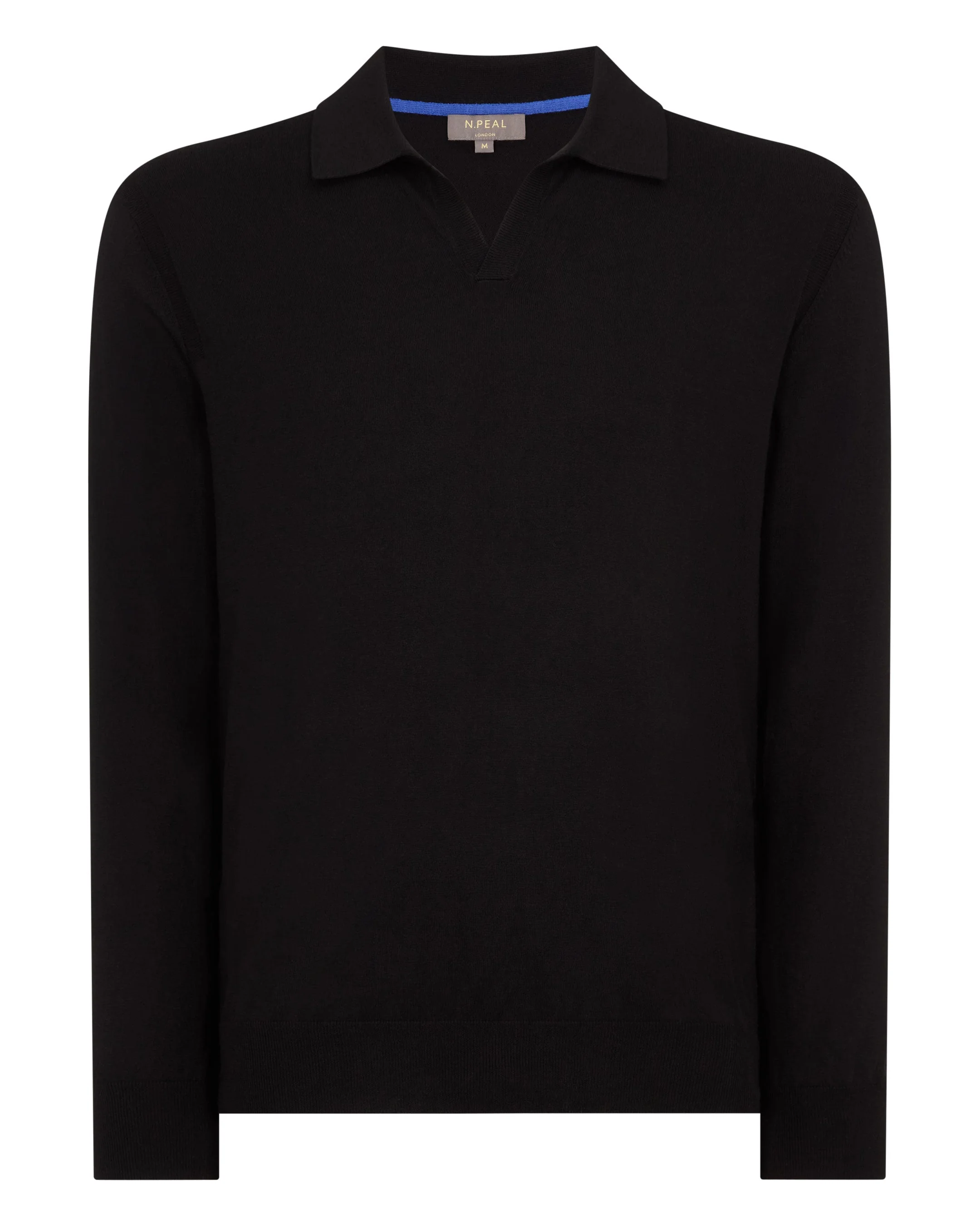 Men's Padstow Cotton Cashmere Polo Shirt Black - Image 2