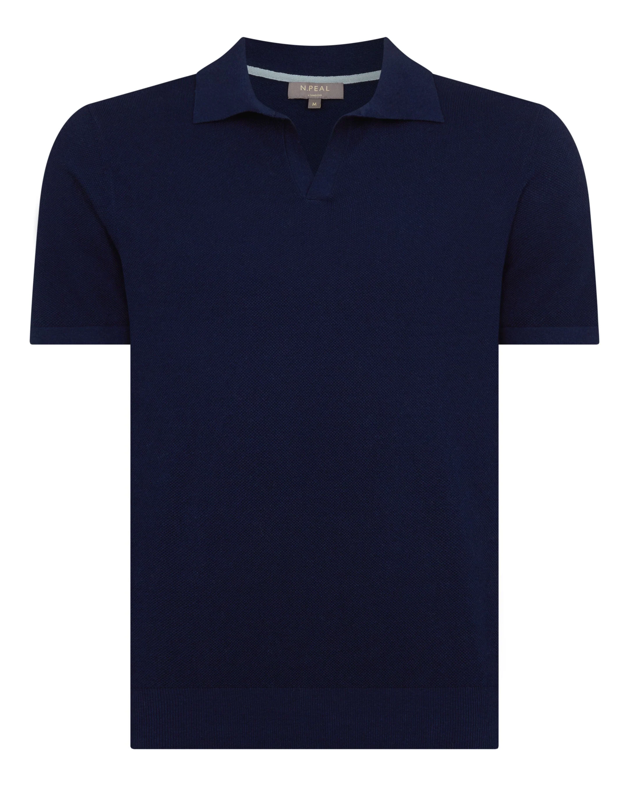 Men's Pique Linen Blend Polo Deep French Blue - Image 2