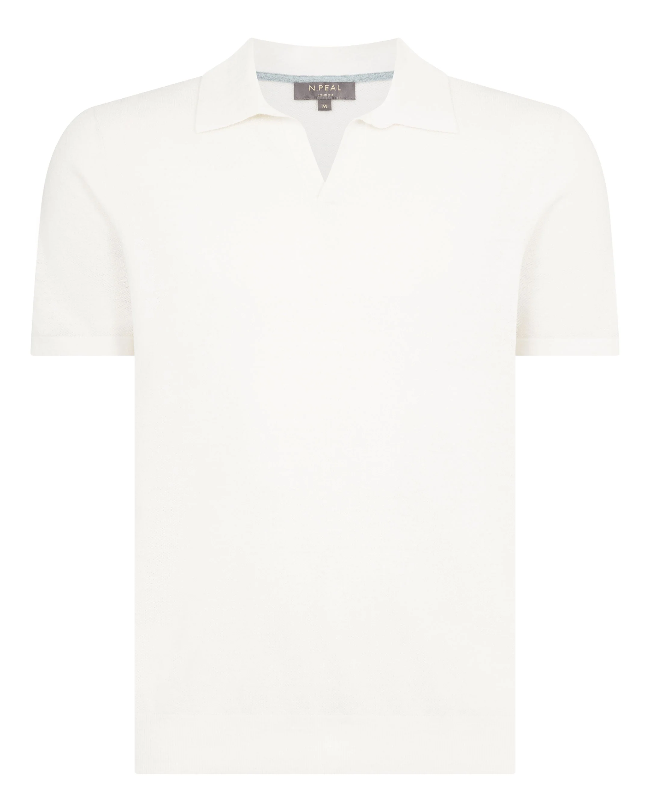 Men's Pique Linen Blend Polo White - Image 2