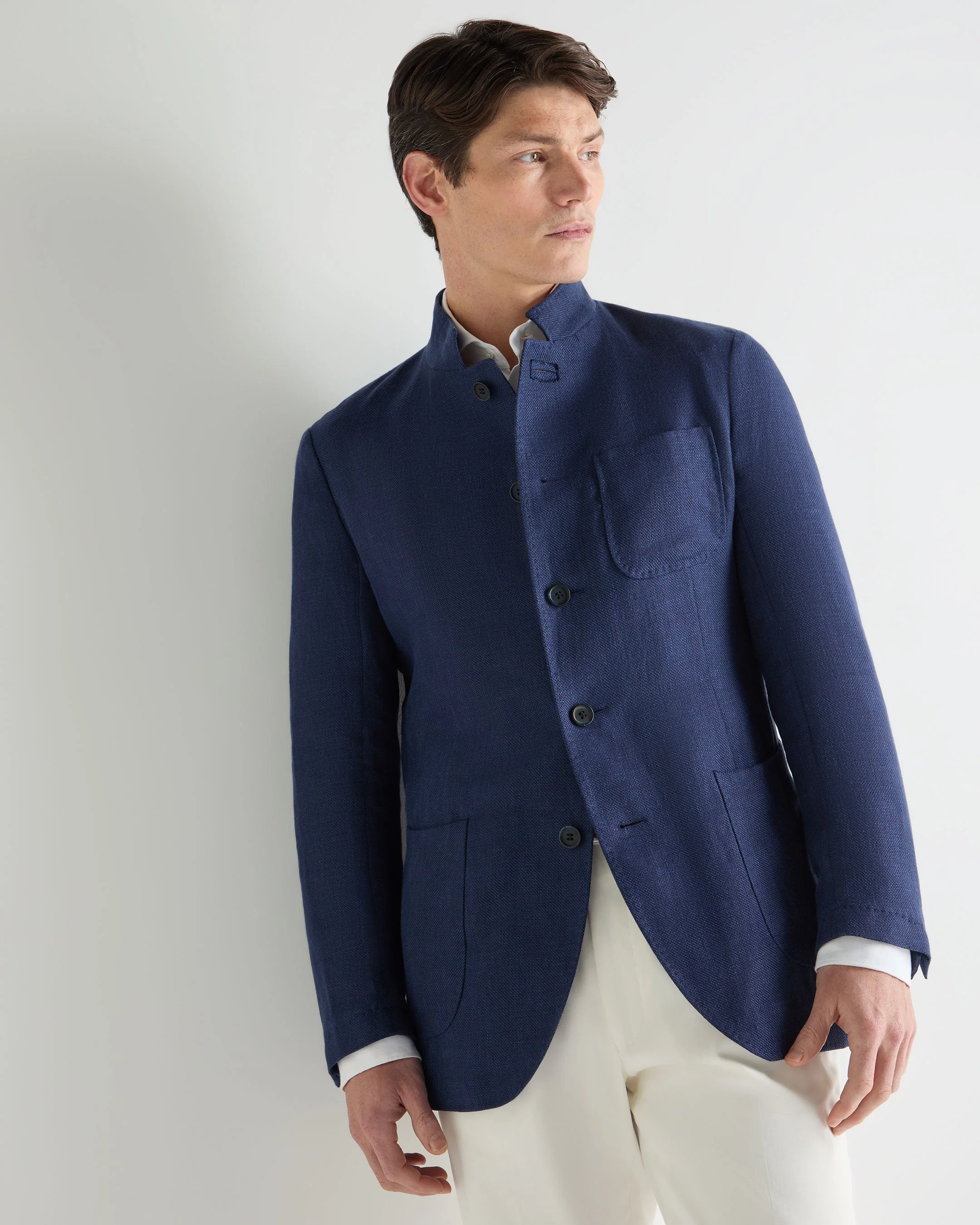 Men's Portofino Linen Blend Jacket Navy Blue