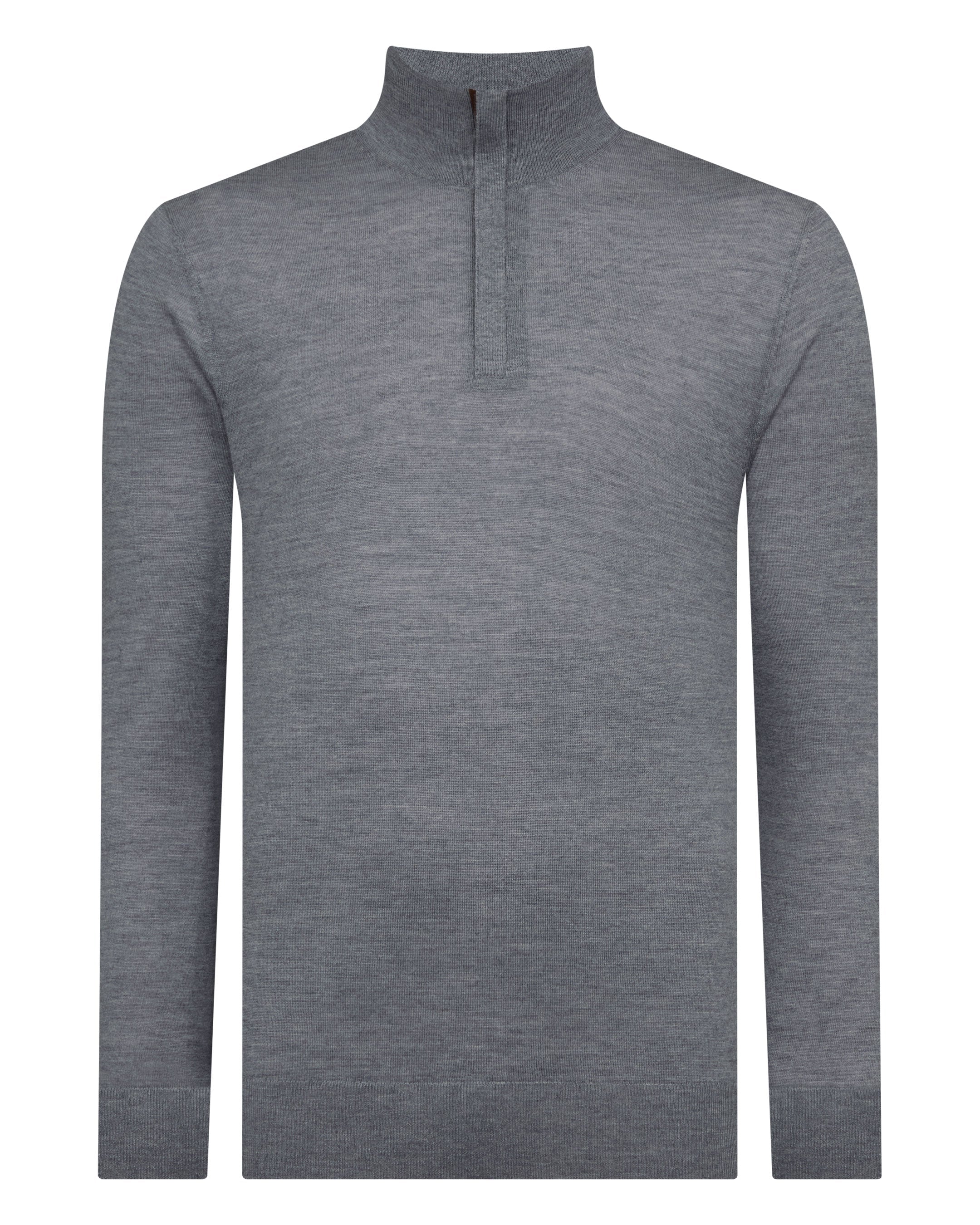 Men's Regent Fine Gauge Cashmere Half Zip Sweater Graphite Grey - Image 2