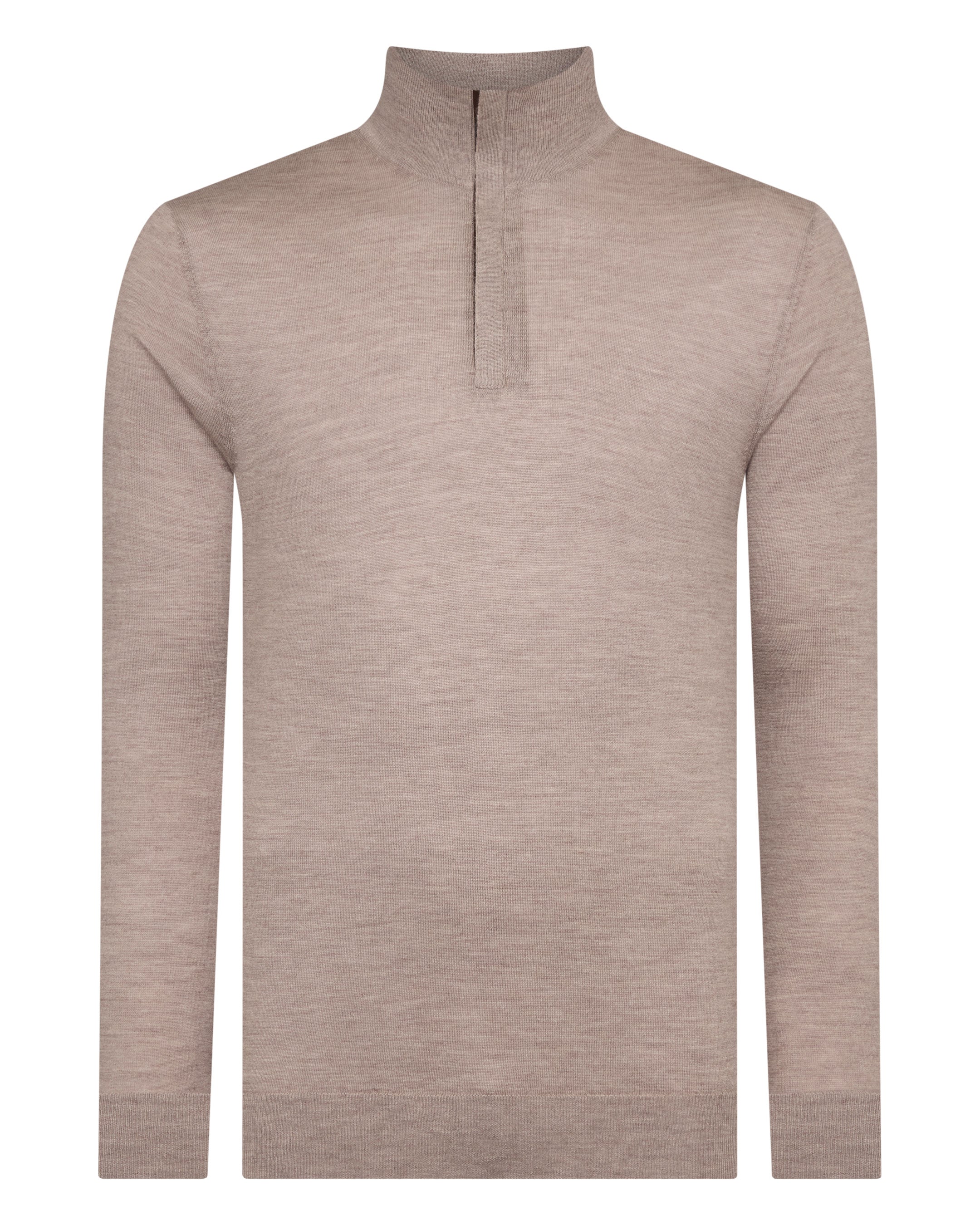 Men's Regent Fine Gauge Cashmere Half Zip Sweater Soft Taupe Brown - Image 2