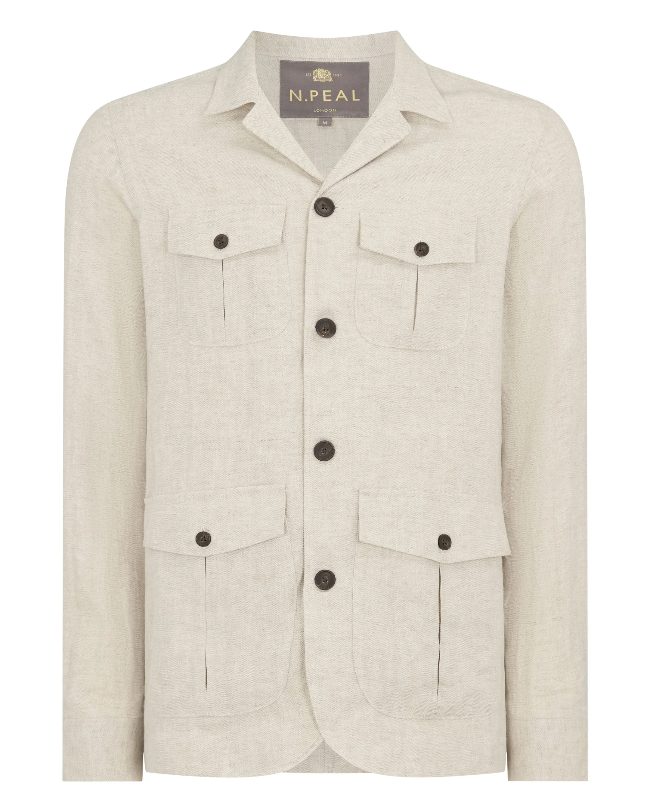 Men's Safari Linen Jacket Sand Brown - Image 2