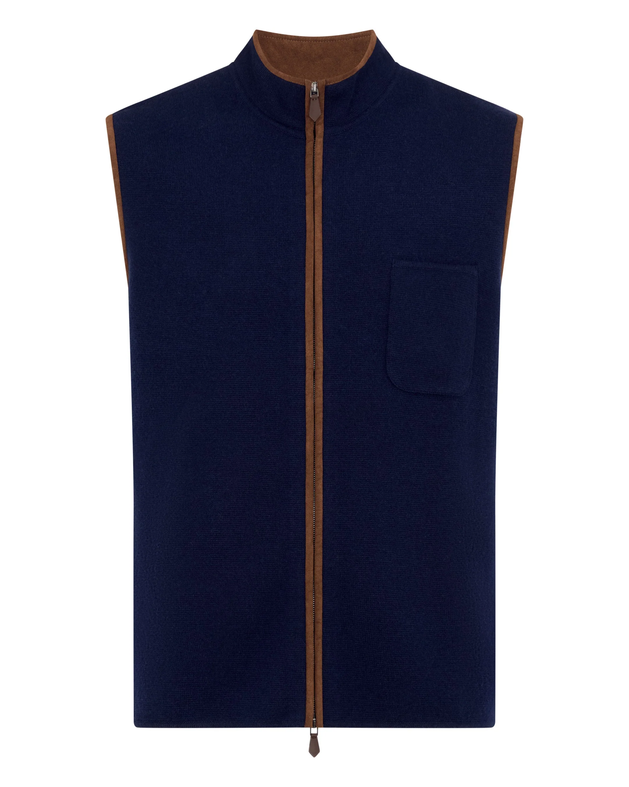 Men's Shaftesbury Cashmere Gilet Deep French Blue - Image 2