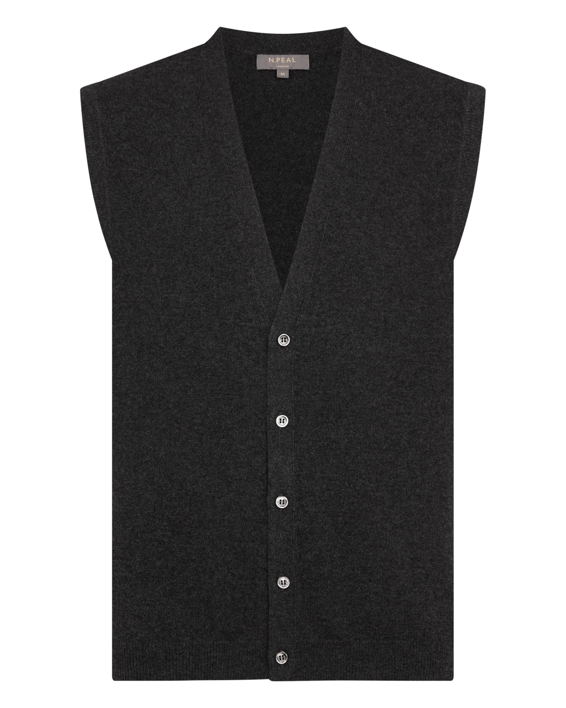Men's Sleeveless Cashmere Tank Top Deep Charcoal Grey - Image 2