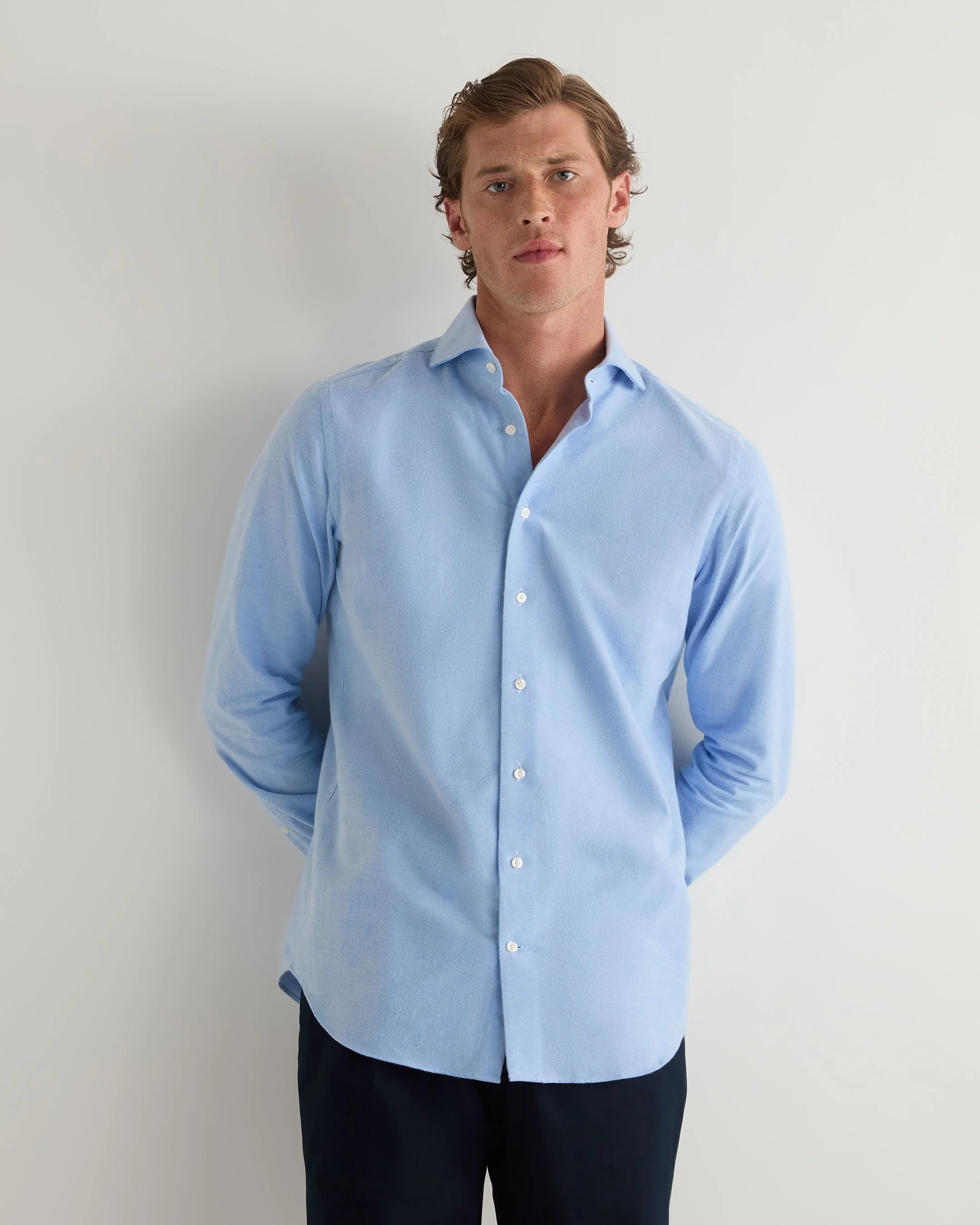 Men's Cannes Soft Cotton Flannel Shirt Blue - Image 5