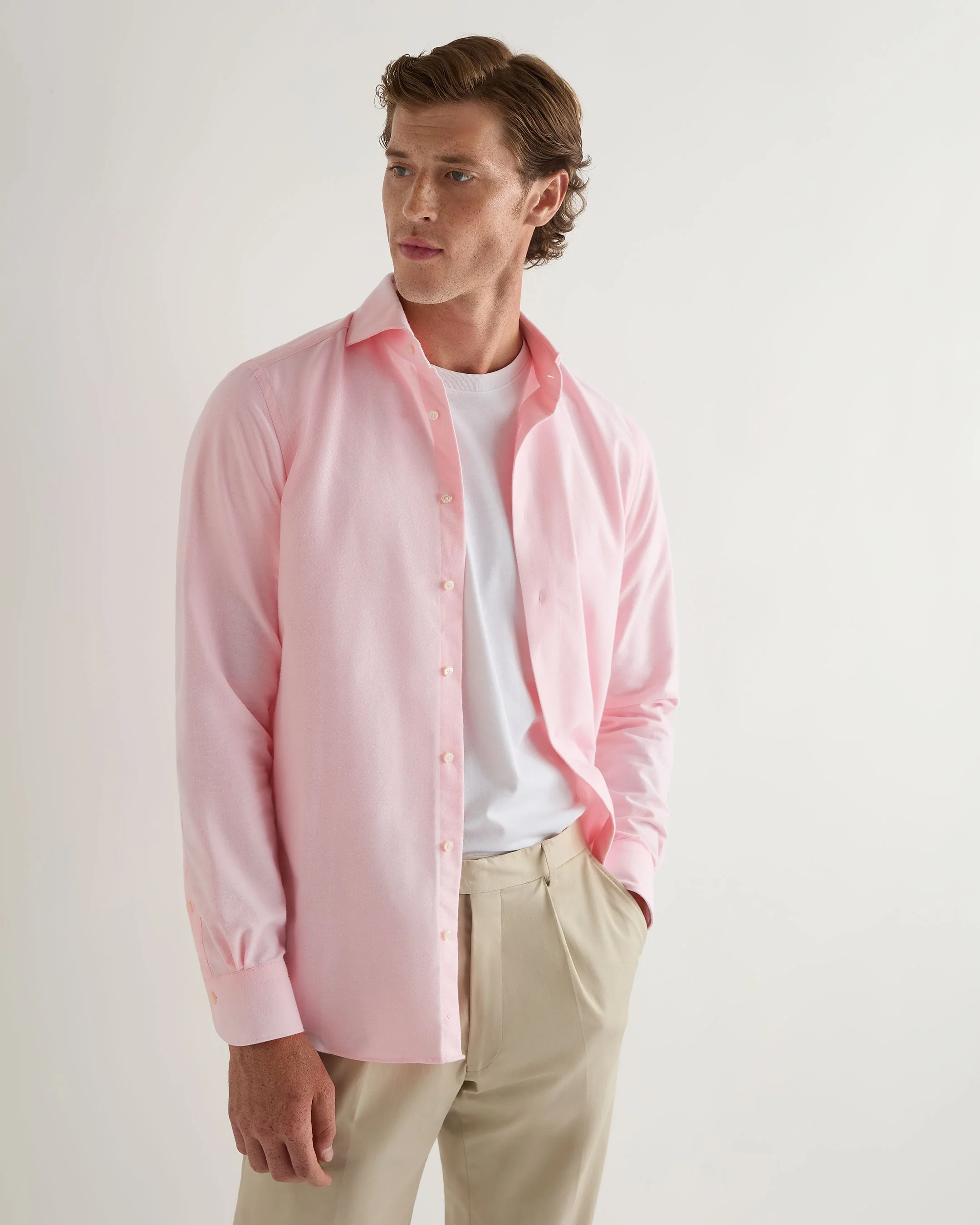 Men's Cannes Soft Cotton Flannel Shirt Pink - Image 5