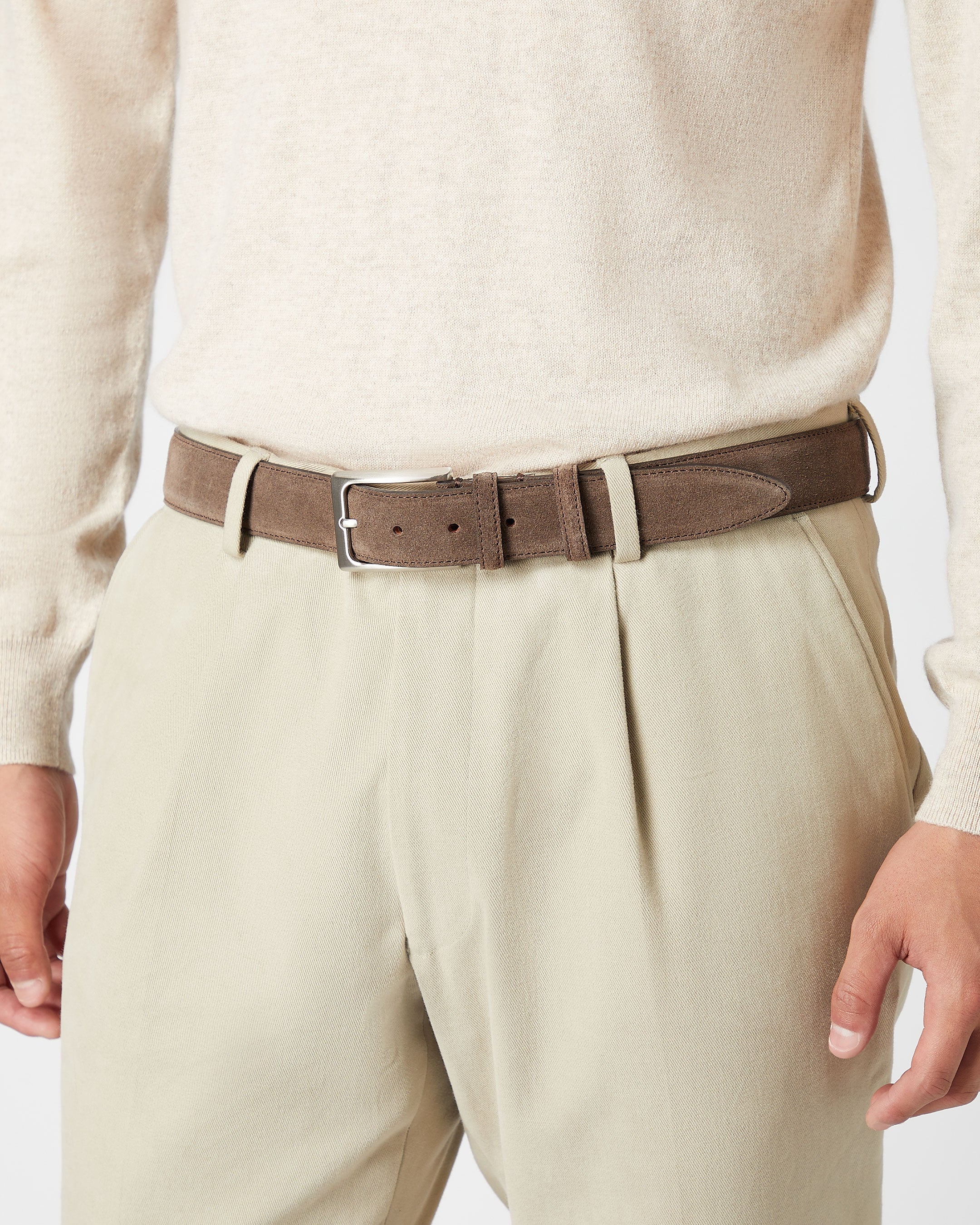 Men's Suede Belt Brown - Image 2