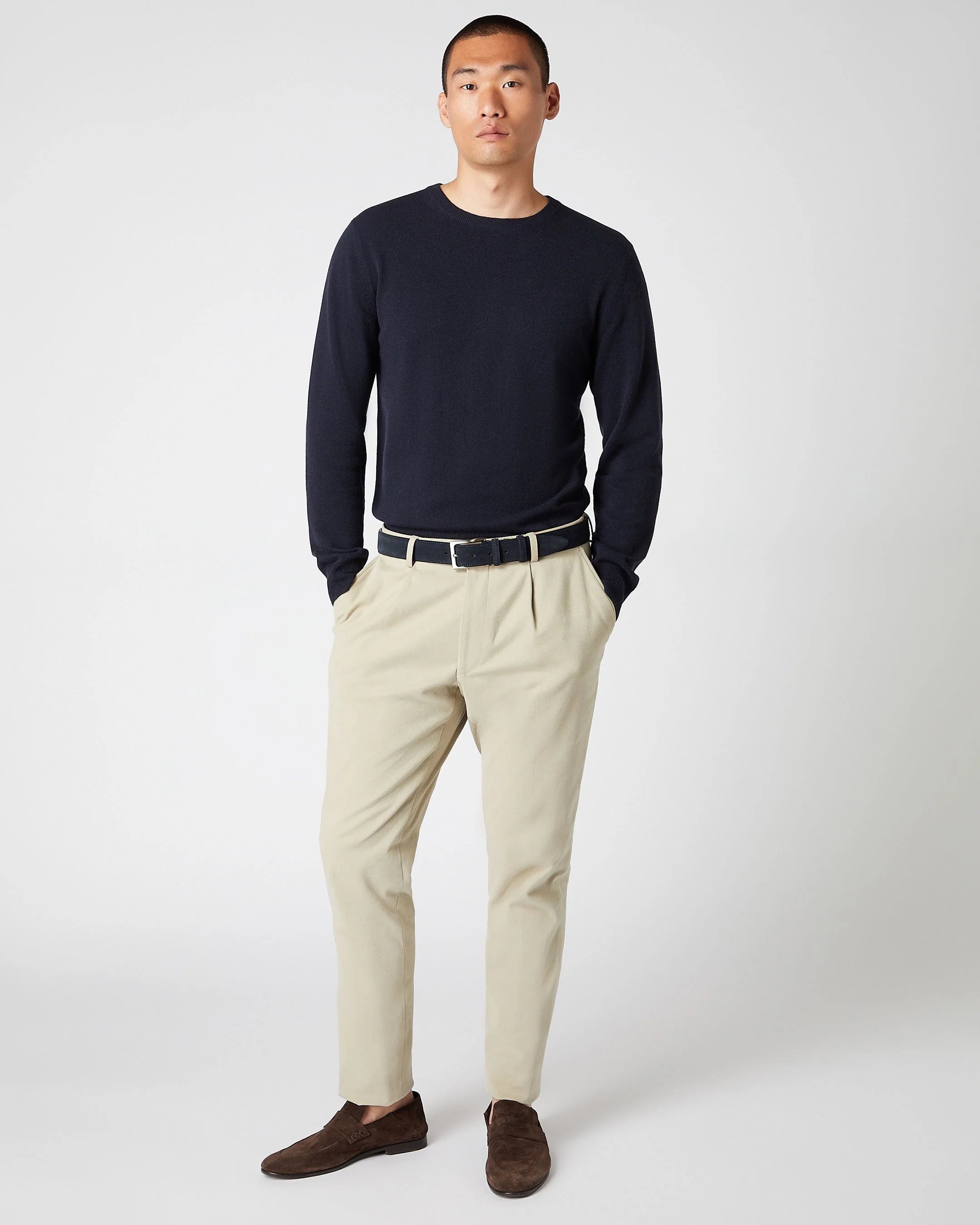 Men's Suede Belt Navy Blue - Image 3
