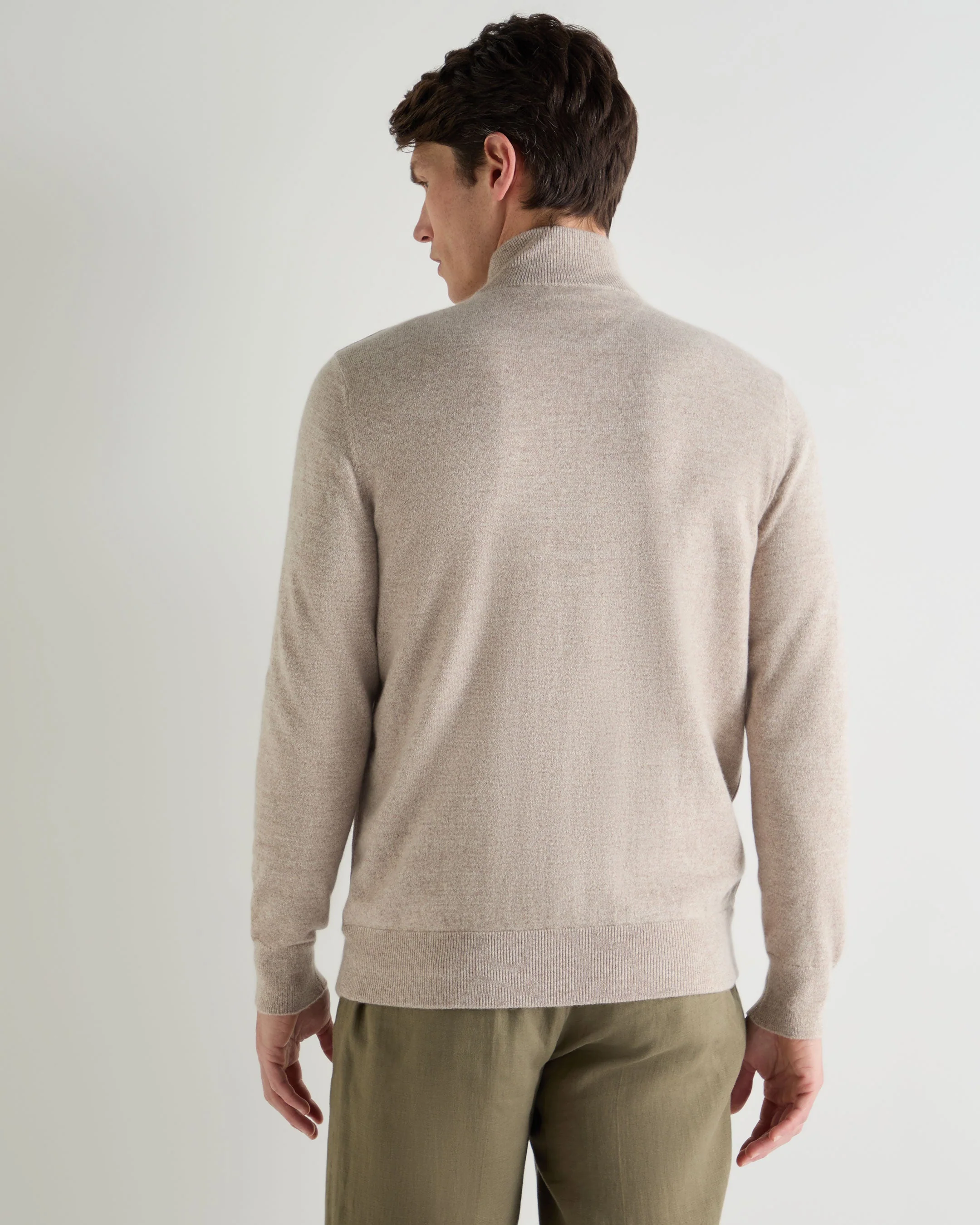 Men's Suede Front Zip Through Toasted Sesame Brown - Image 4