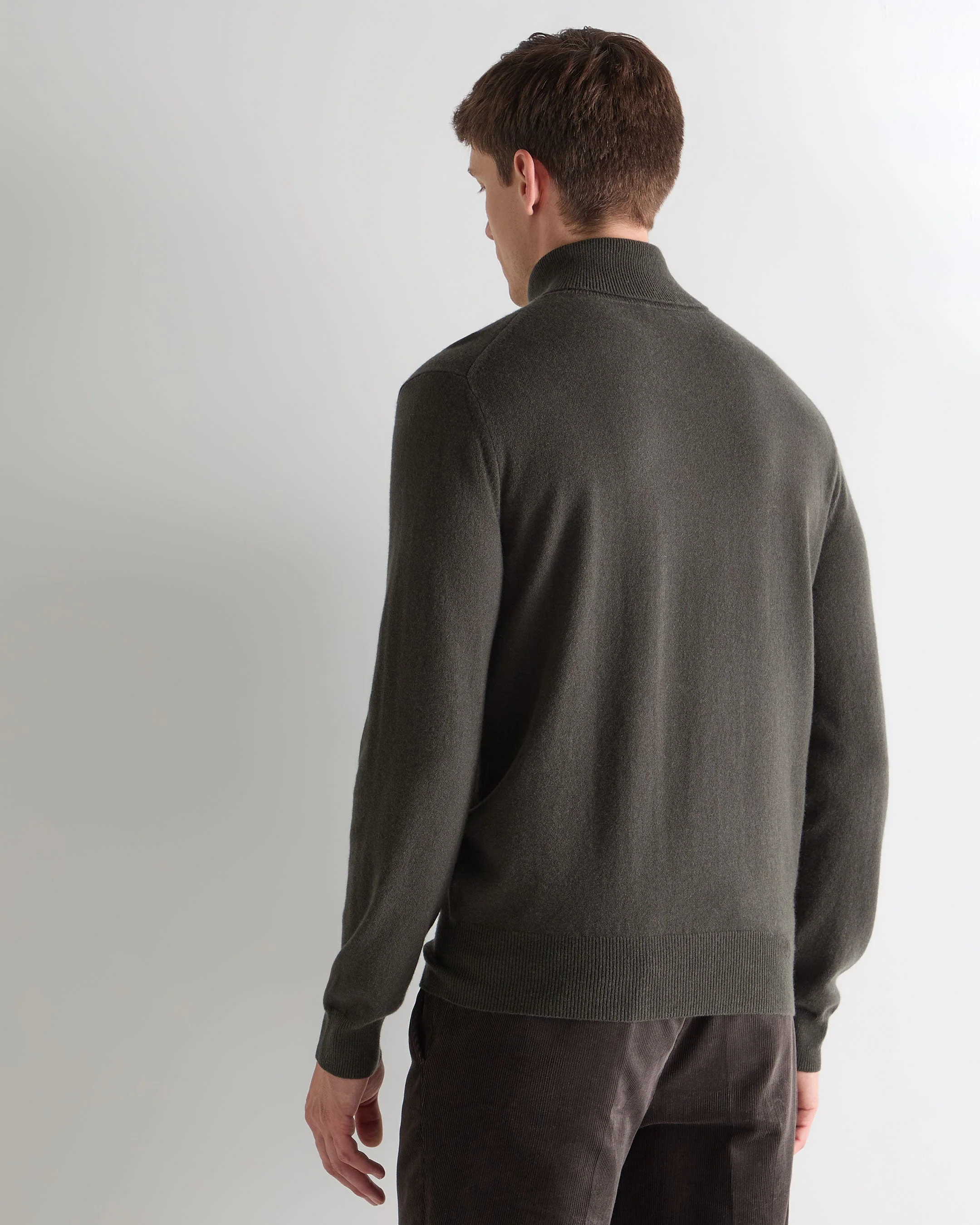 Men's Trafalgar Turtle Neck Cashmere Sweater Arabica Khaki Green - Image 4