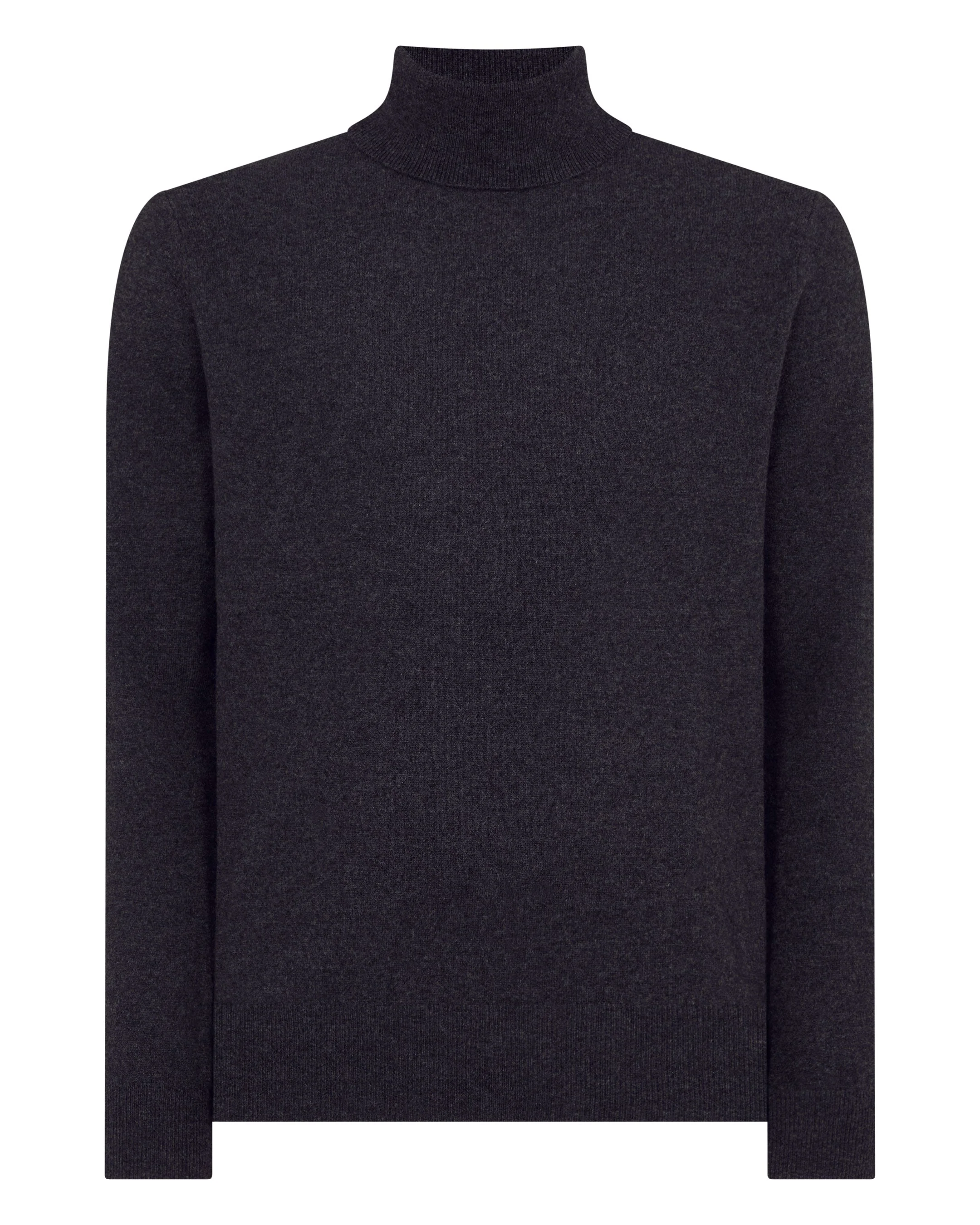 Men's Trafalgar Turtle Neck Cashmere Sweater Deep Charcoal Grey - Image 2