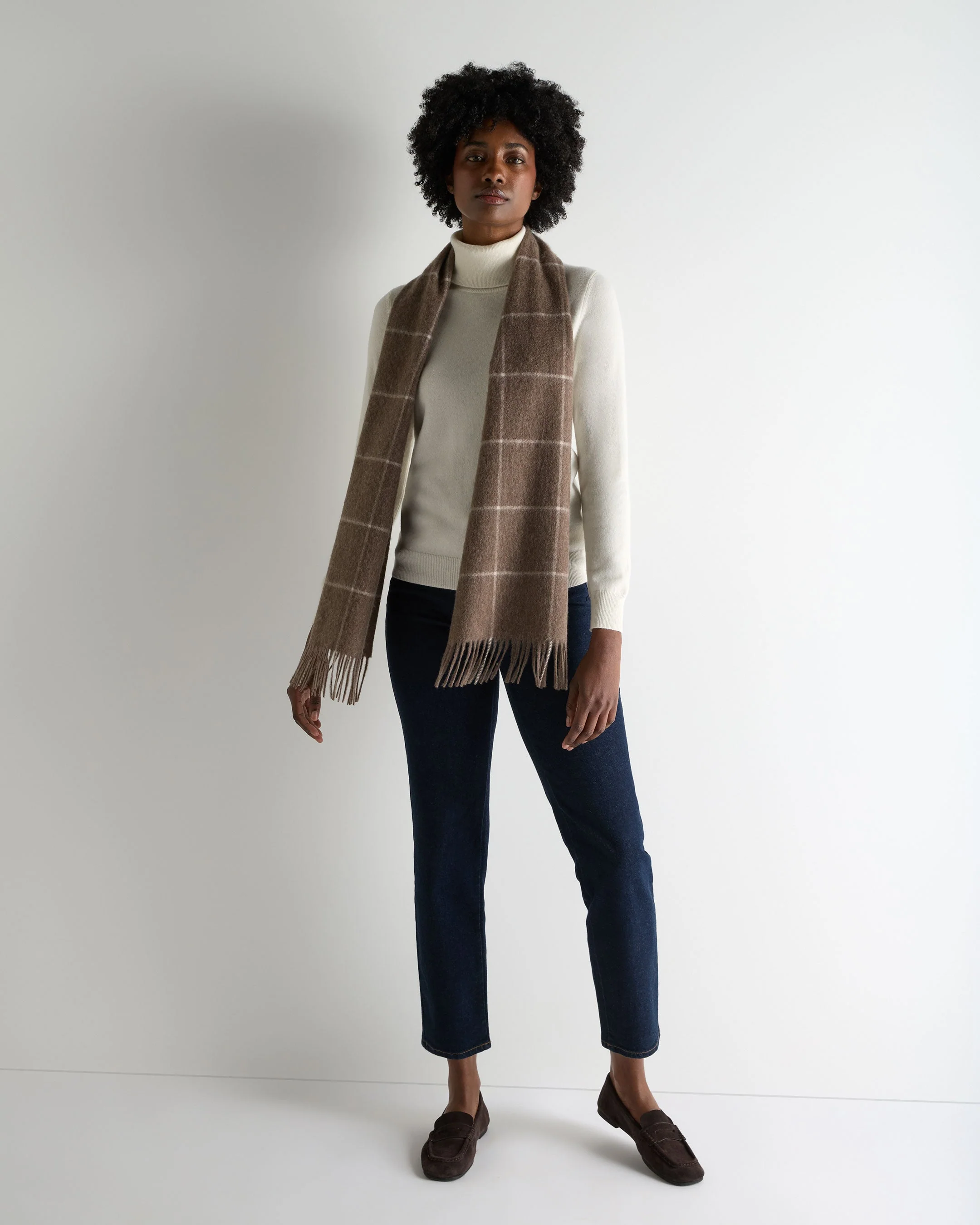 Women's Luna Turtle Neck Cashmere Sweater New Ivory White - Image 3