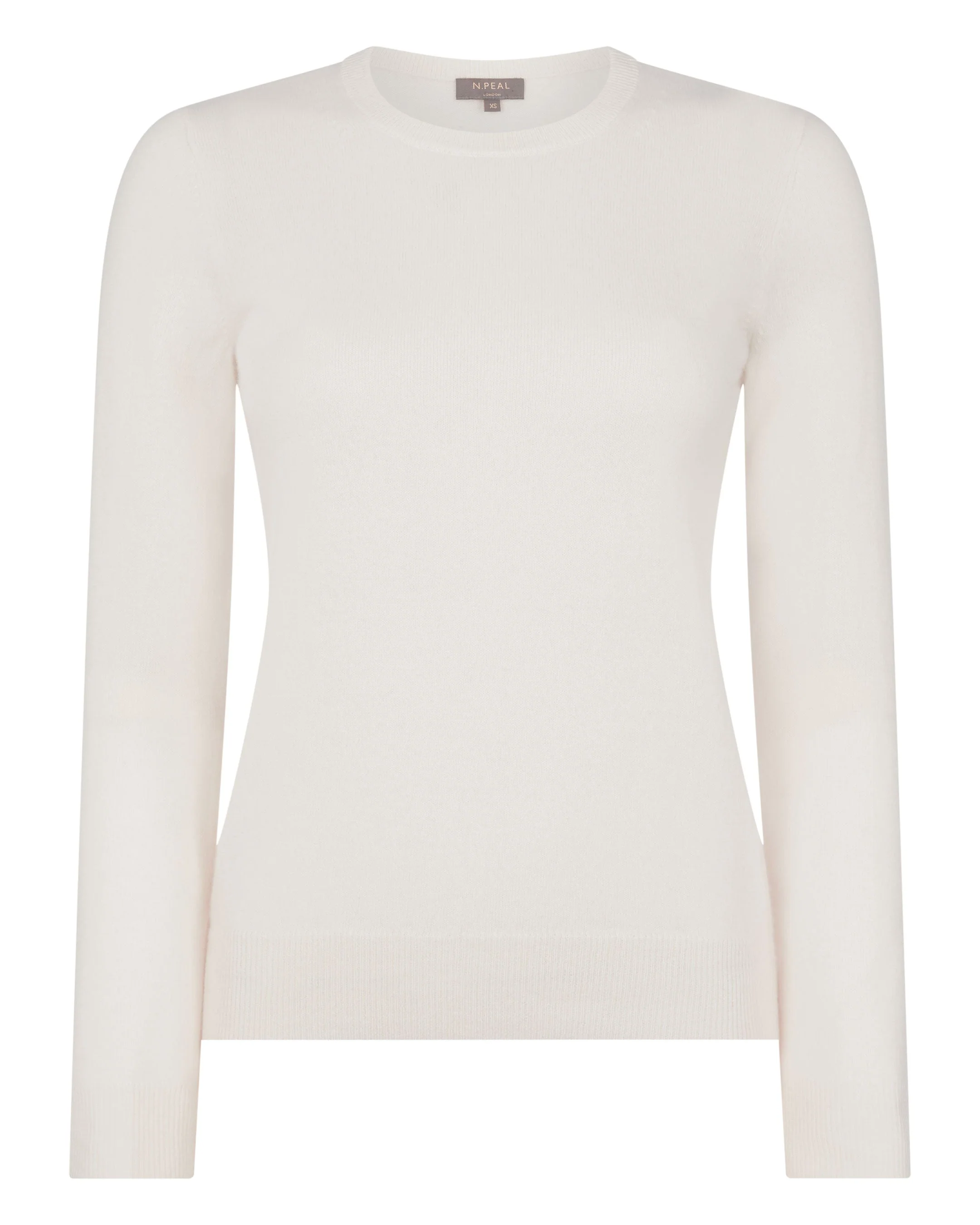 Women's Evie Classic Round Neck Cashmere Sweater New Ivory White - Image 2
