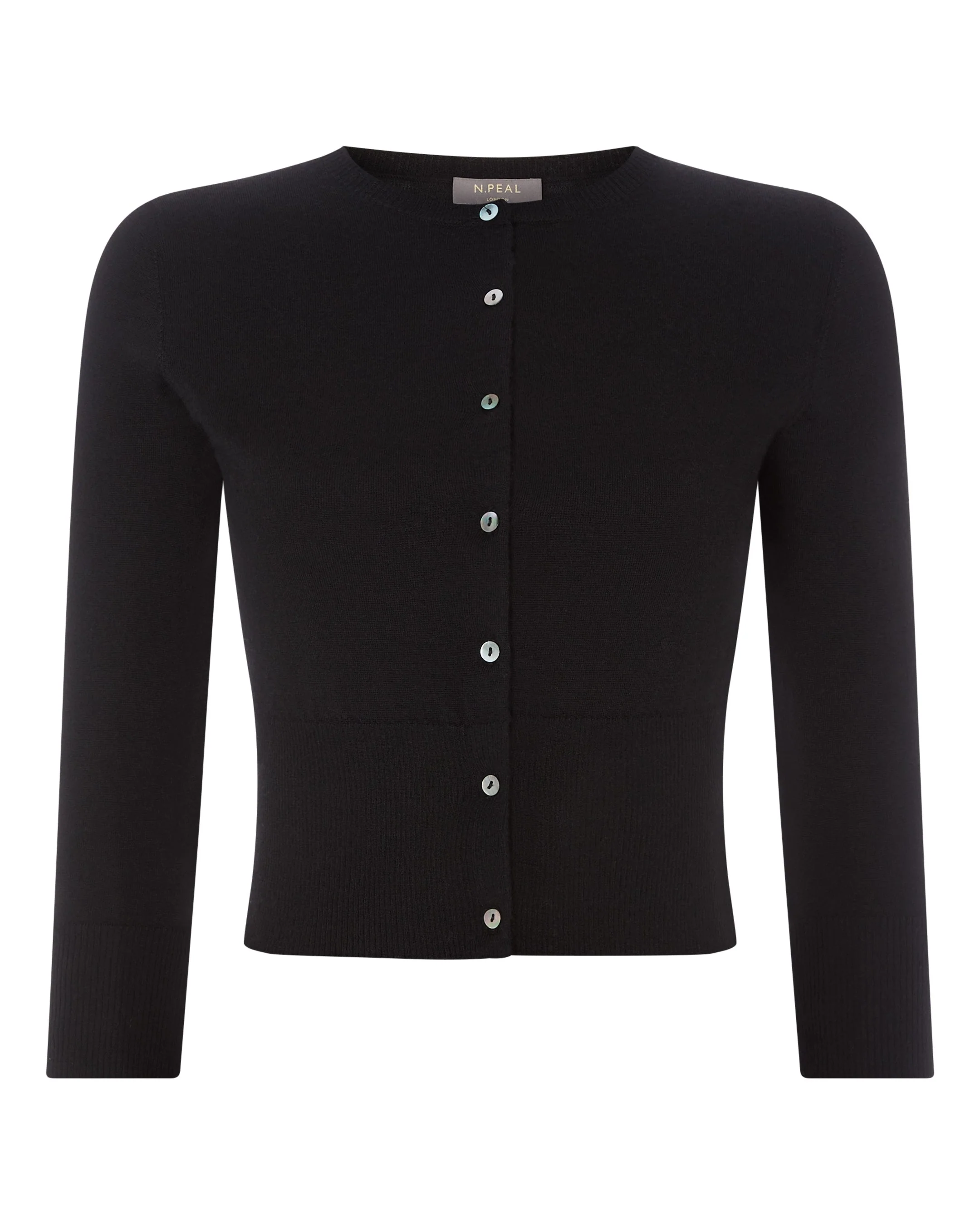 Women's Darcie Superfine Cashmere Cropped Cardigan Black - Image 2