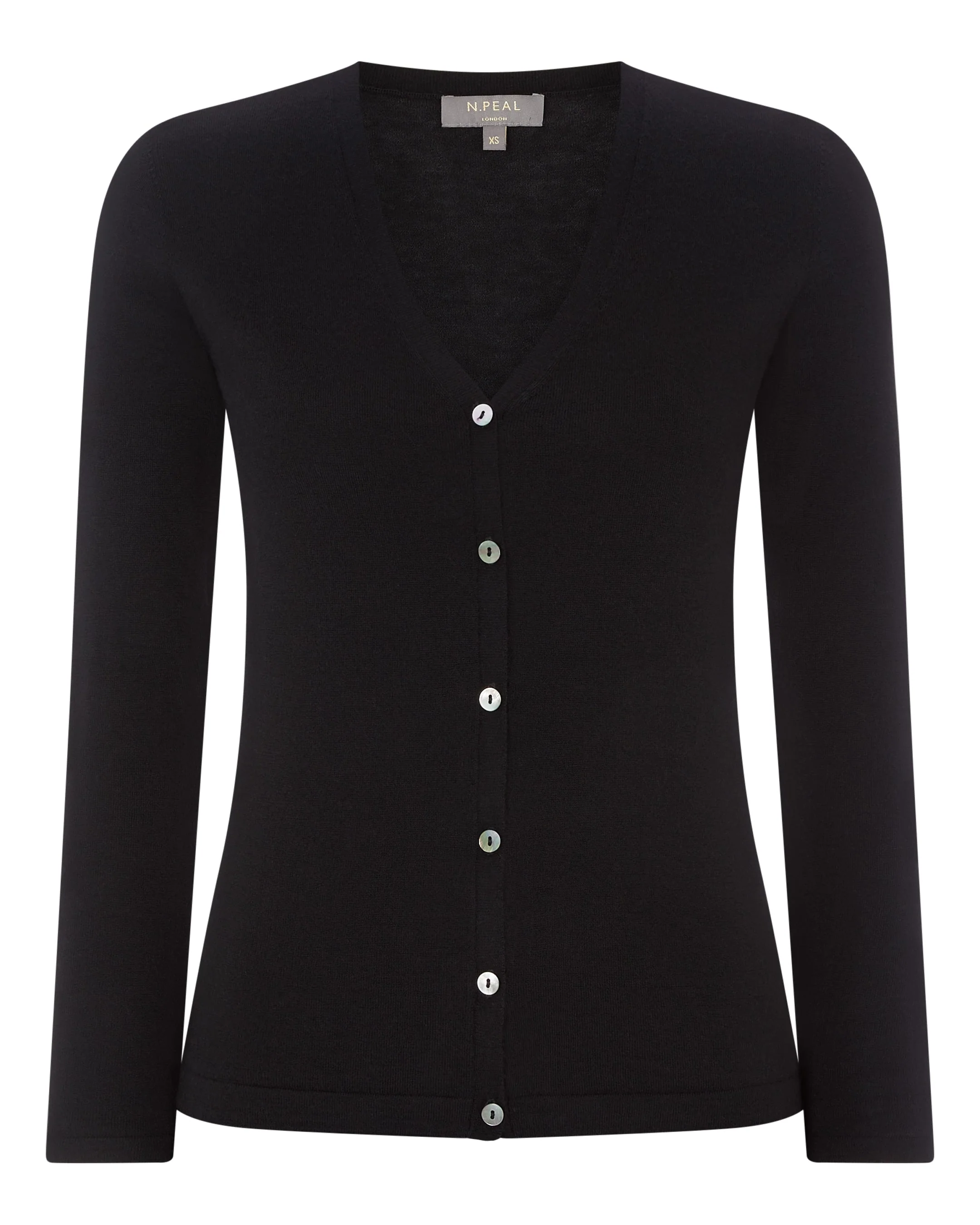 Women's Mia Superfine Cashmere V Neck Cardigan Black - Image 2