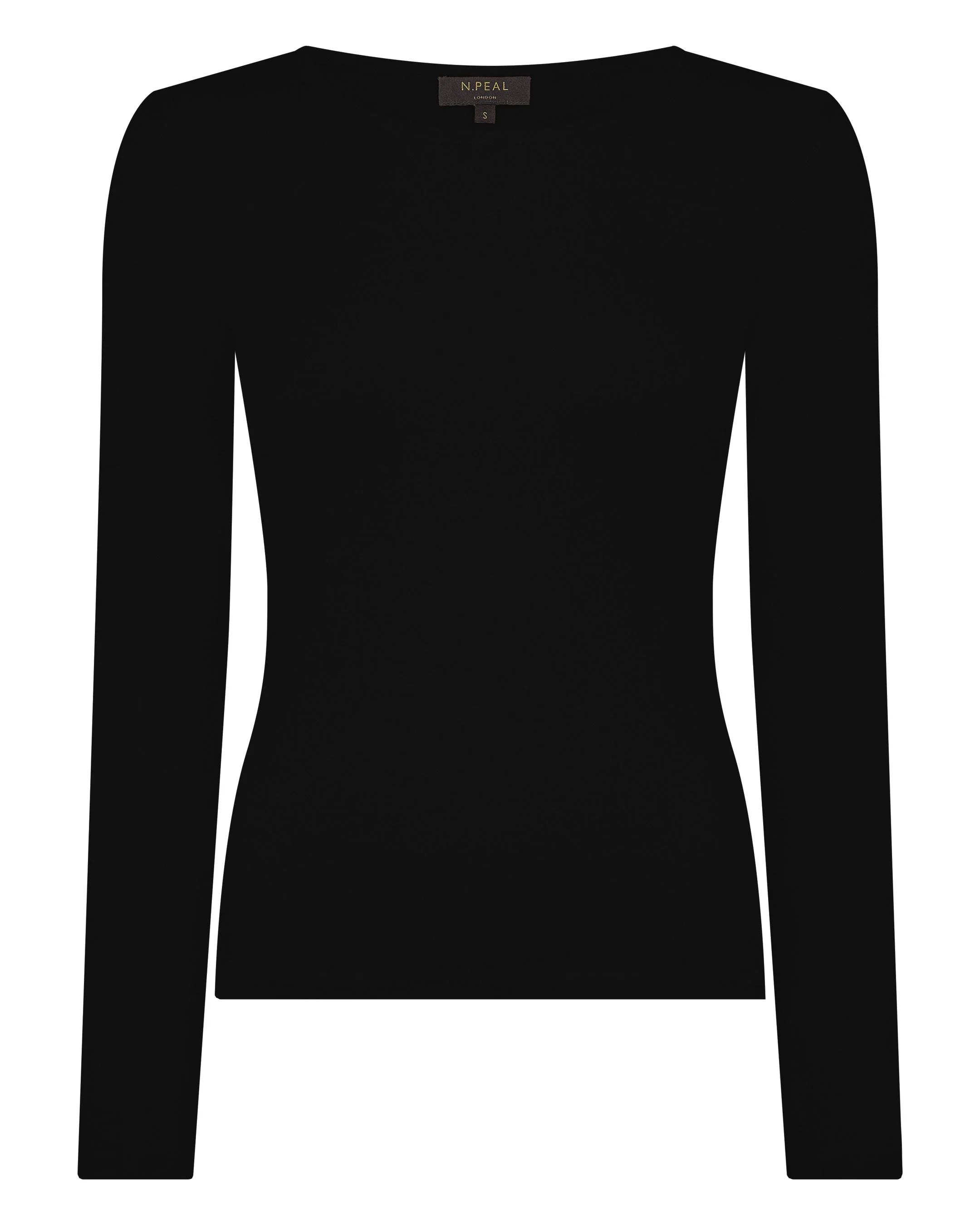 Women's Eden Superfine Cashmere Round Neck Top Black - Image 2