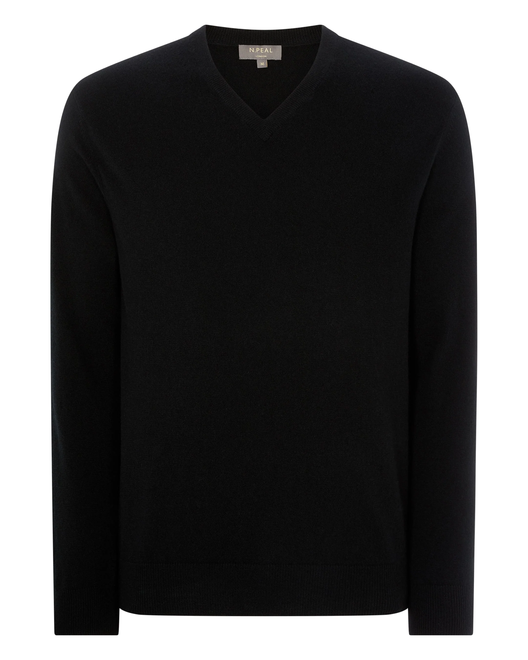 Men's Burlington V Neck Cashmere Sweater Black - Image 2
