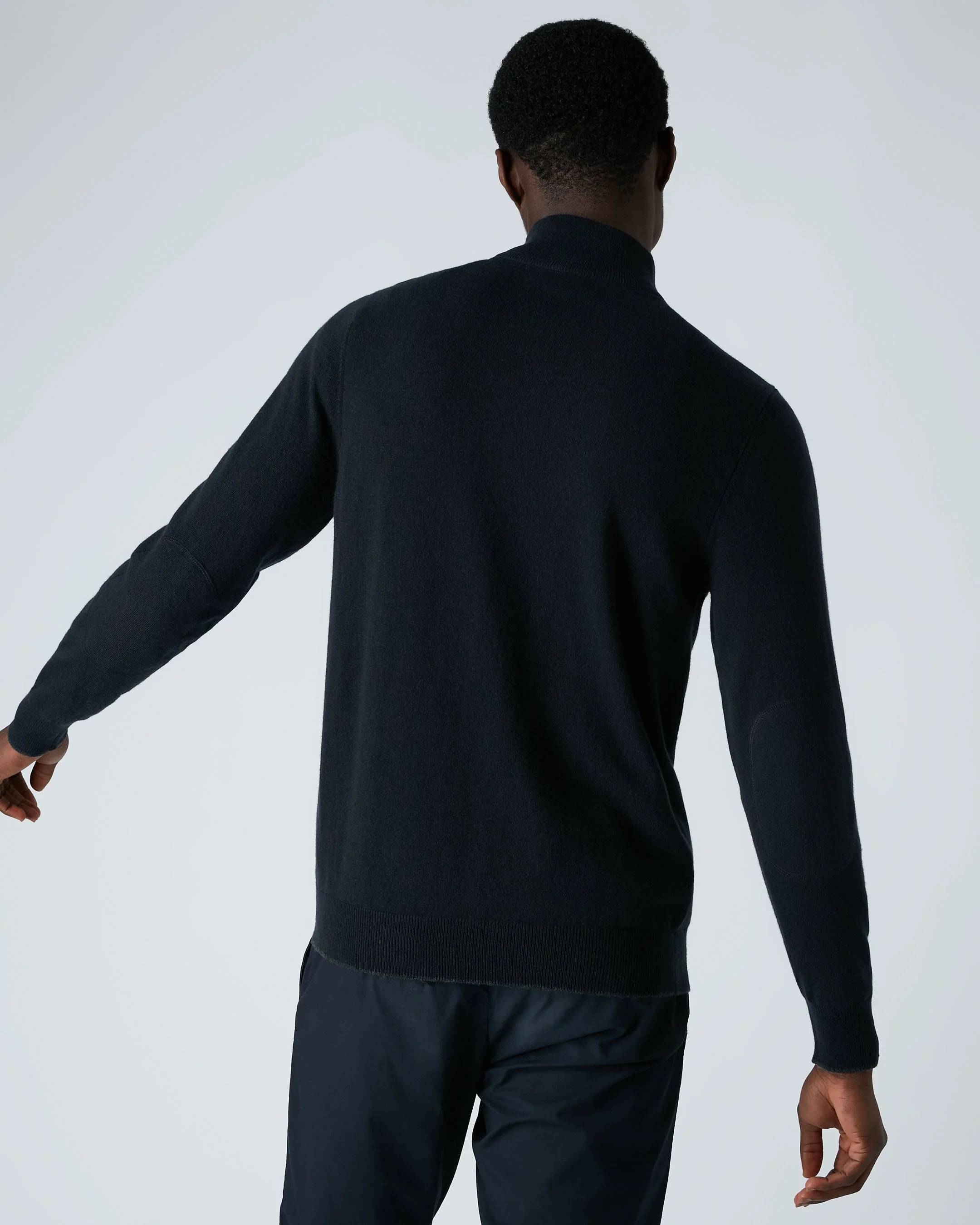 Men's Carnaby Half Zip Cashmere Jumper Navy Blue - Image 4