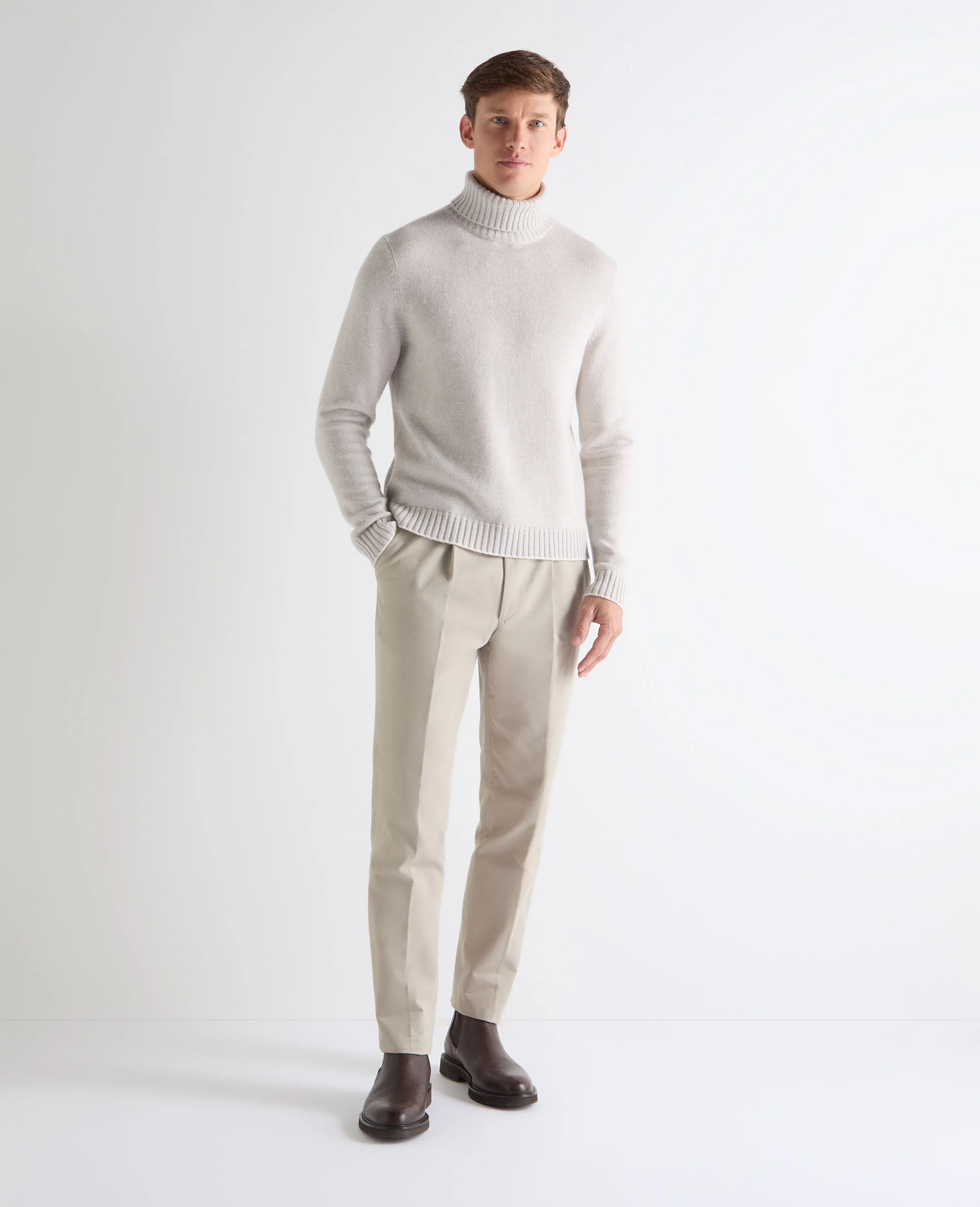 TUCCI CHUNKY TURTLE NECK Pebble Grey - Image 4