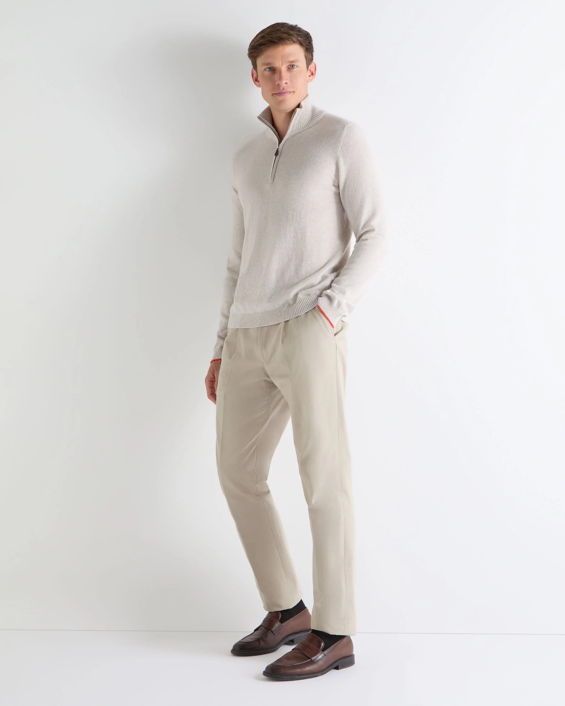 TUCCI HALF ZIP Pebble Grey - Image 4
