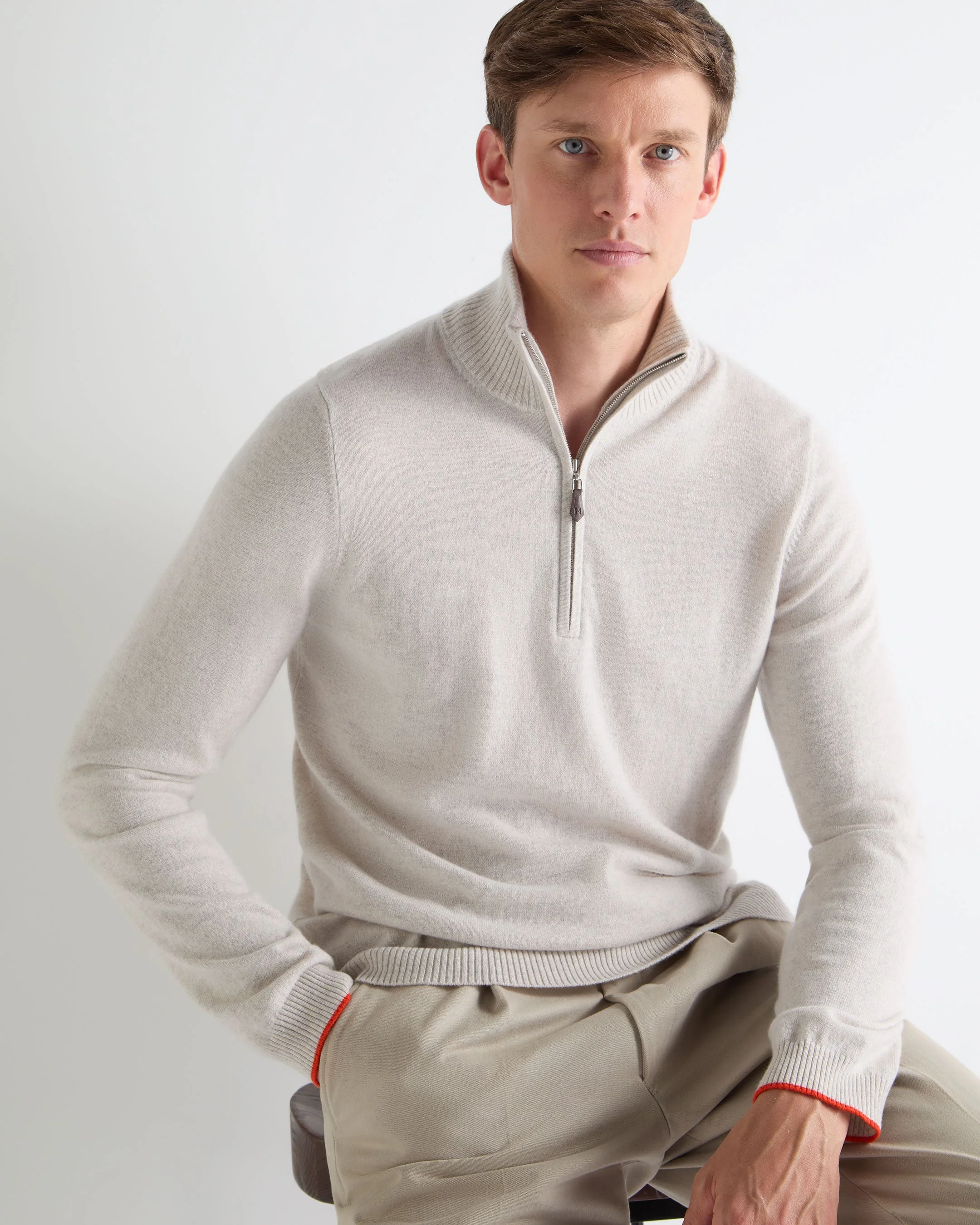 TUCCI HALF ZIP Pebble Grey - Image 6