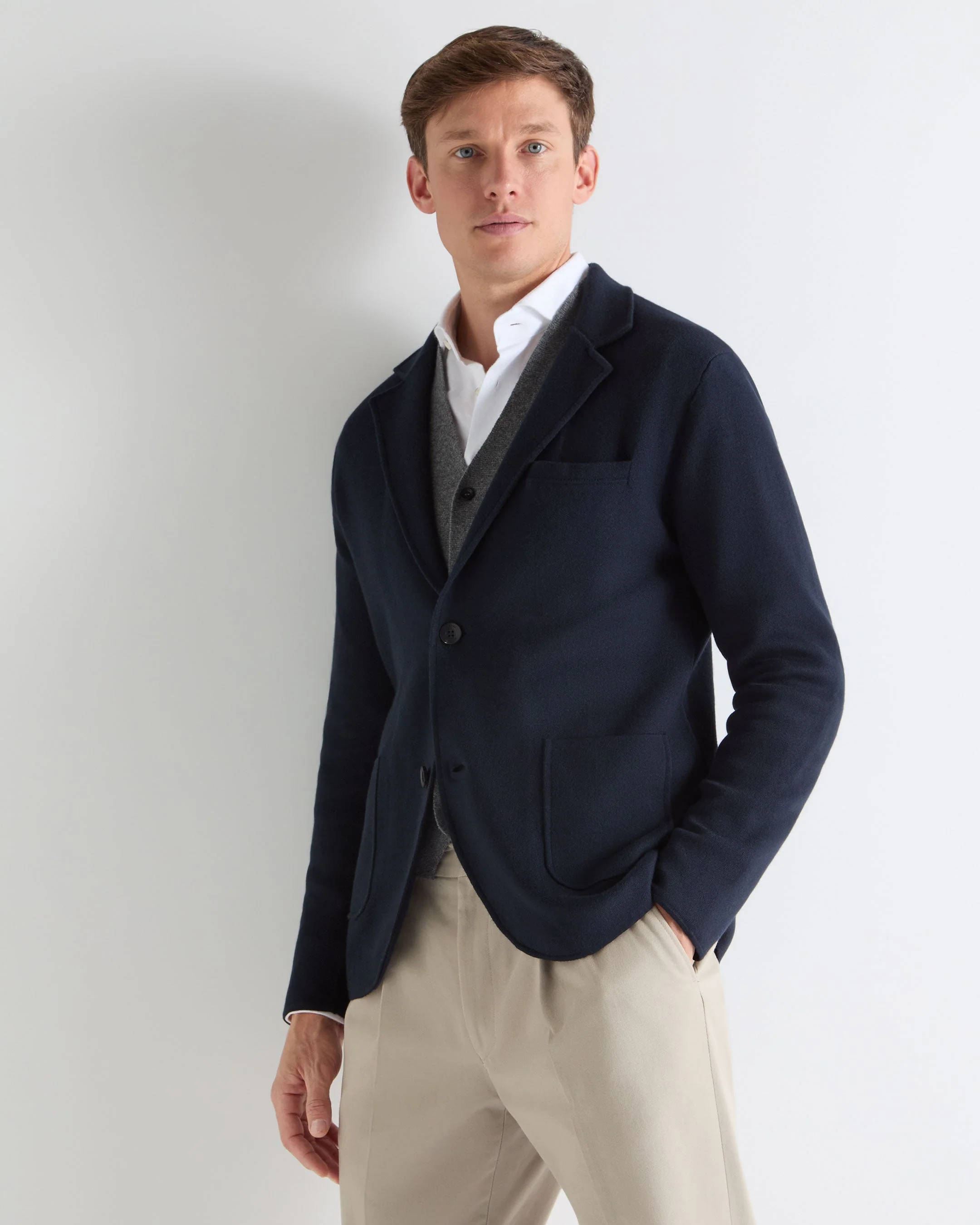 TUCCI KNITTED BLAZER Navy Blue - Image 3