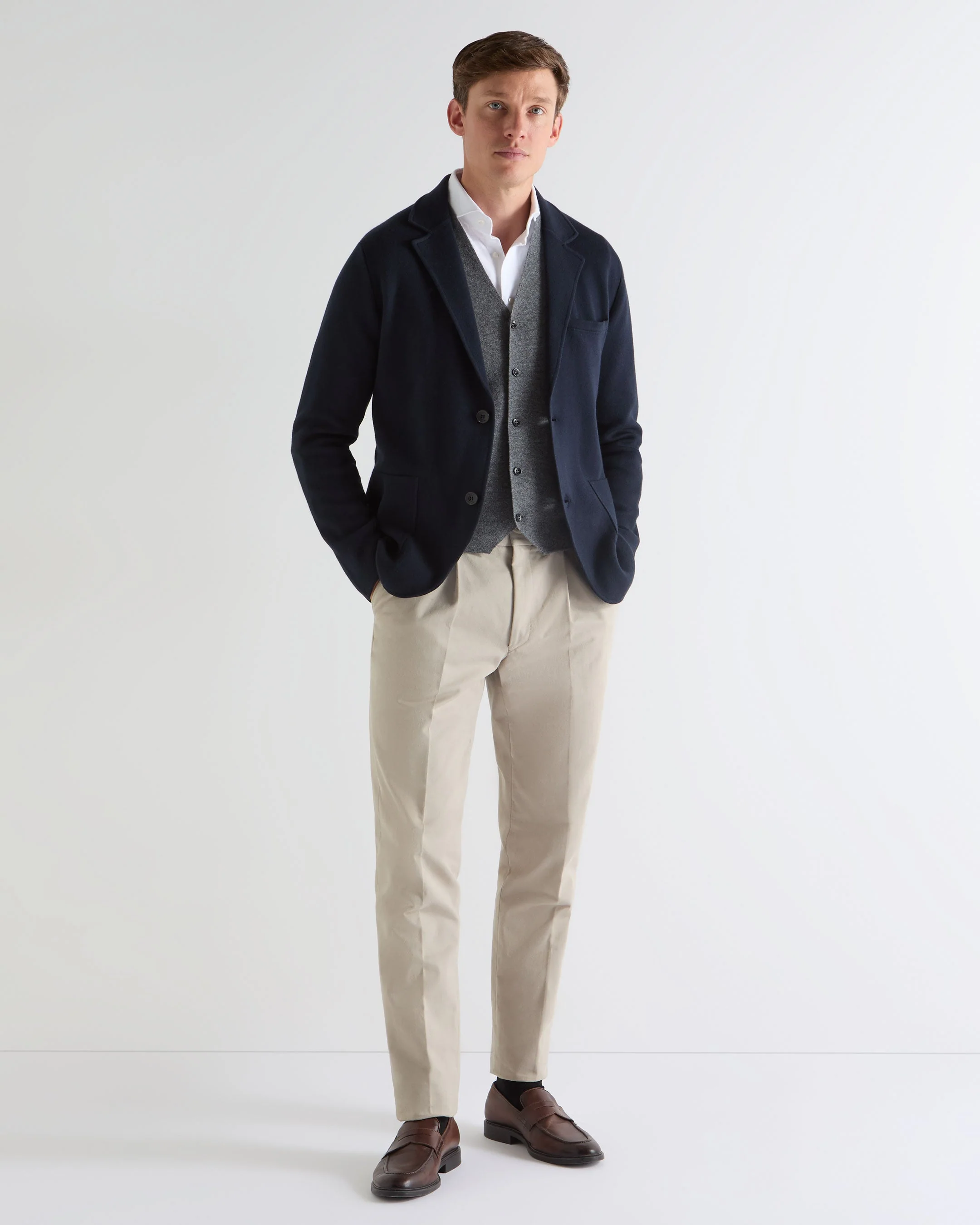 TUCCI KNITTED BLAZER Navy Blue - Image 4