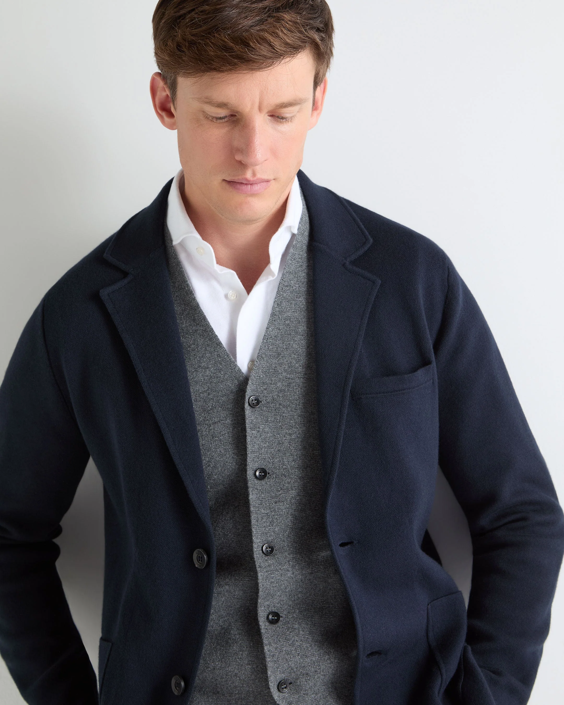 TUCCI KNITTED BLAZER Navy Blue - Image 6