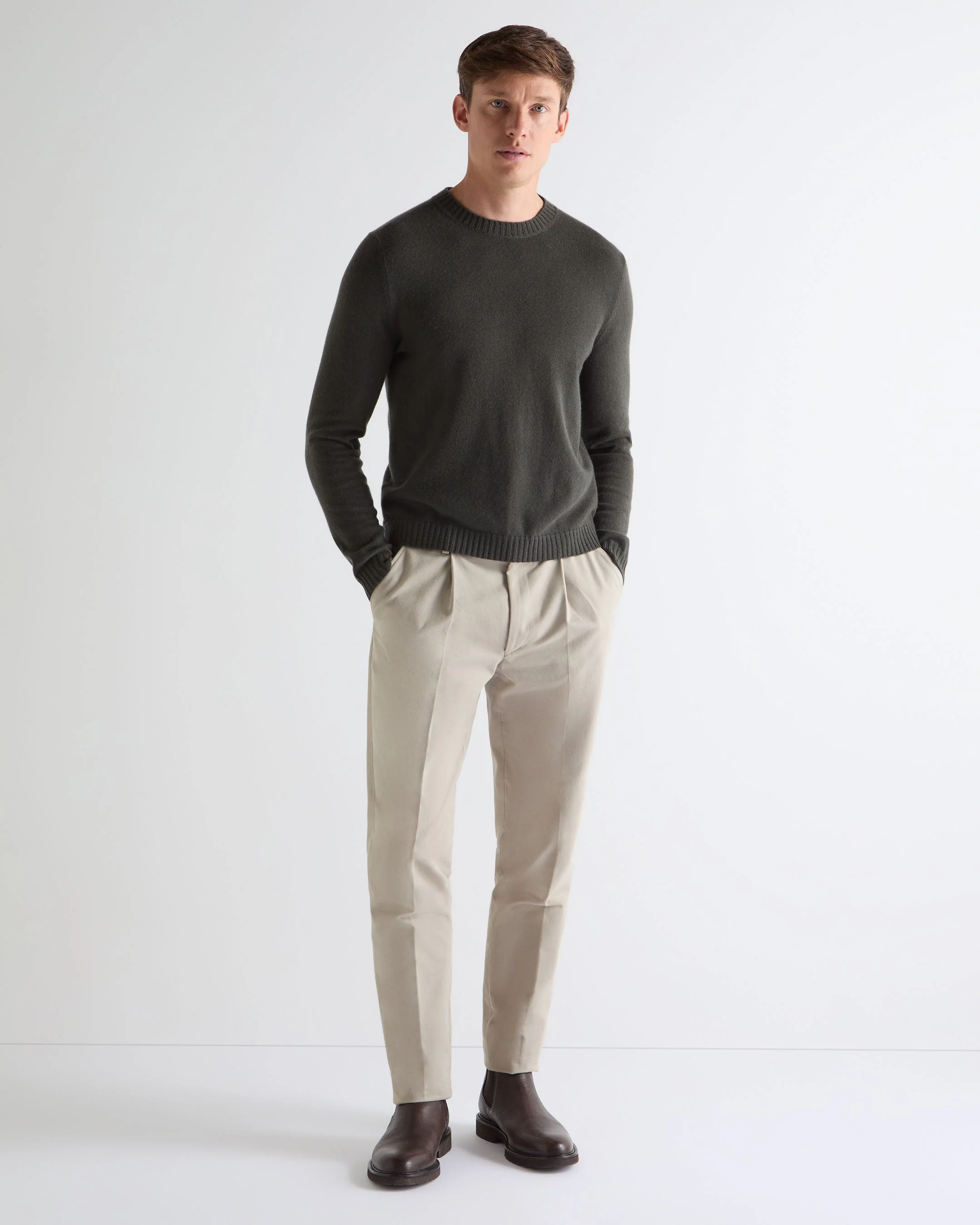 TUCCI ROUND NECK SWEATER Arabica Khaki Green - Image 4