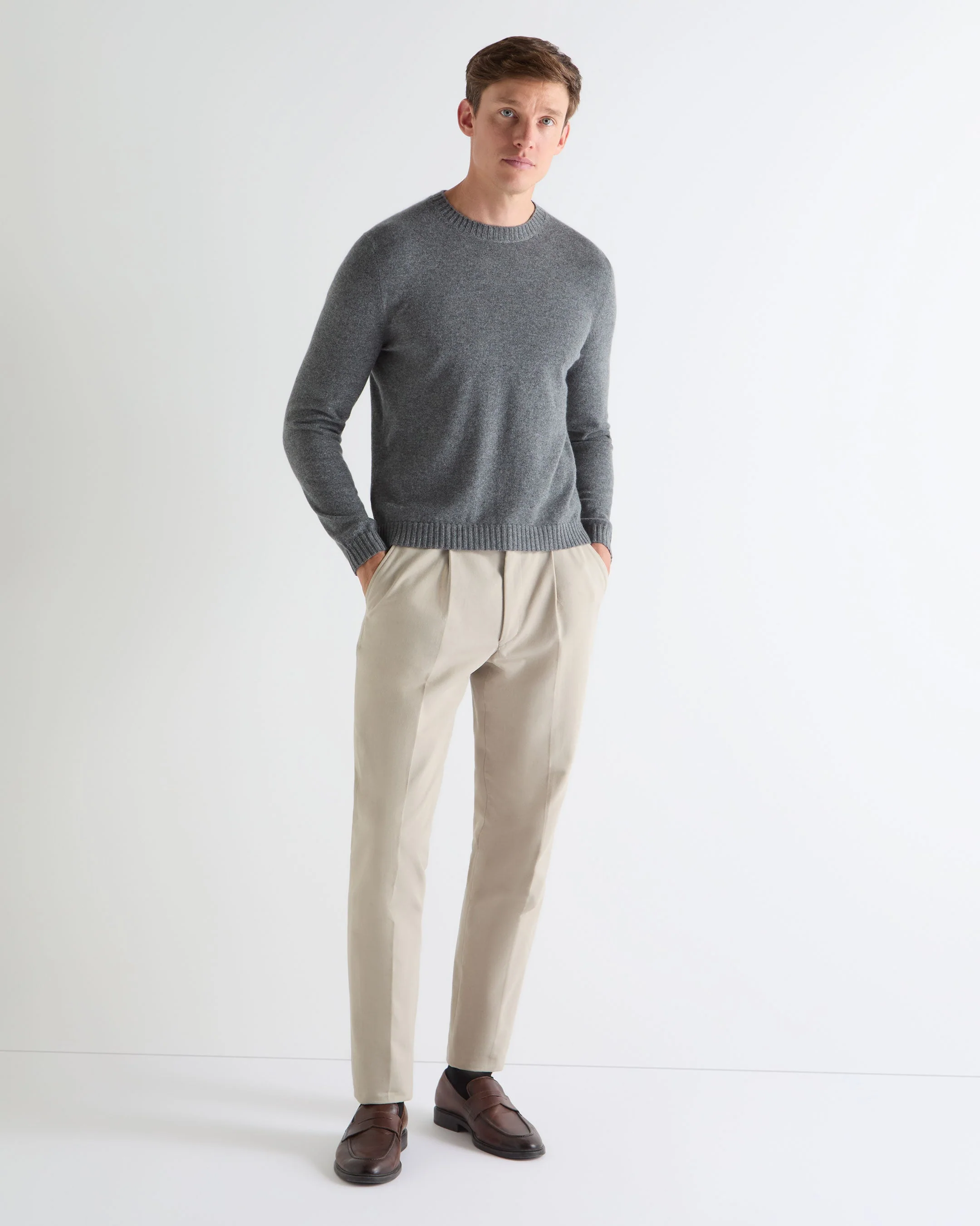 TUCCI ROUND NECK SWEATER Elephant Grey - Image 3