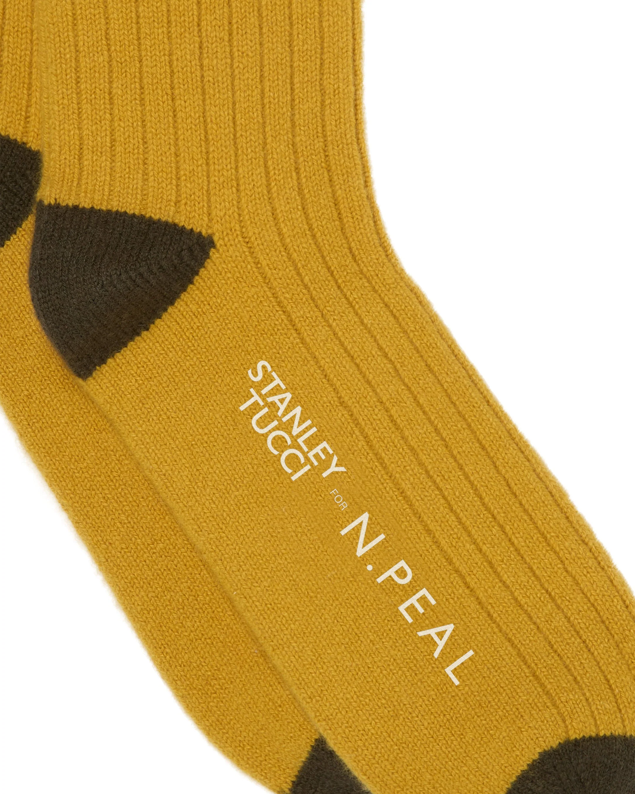 TUCCI TRAVEL SOCK Ochre Yellow + Olive Green - Image 3
