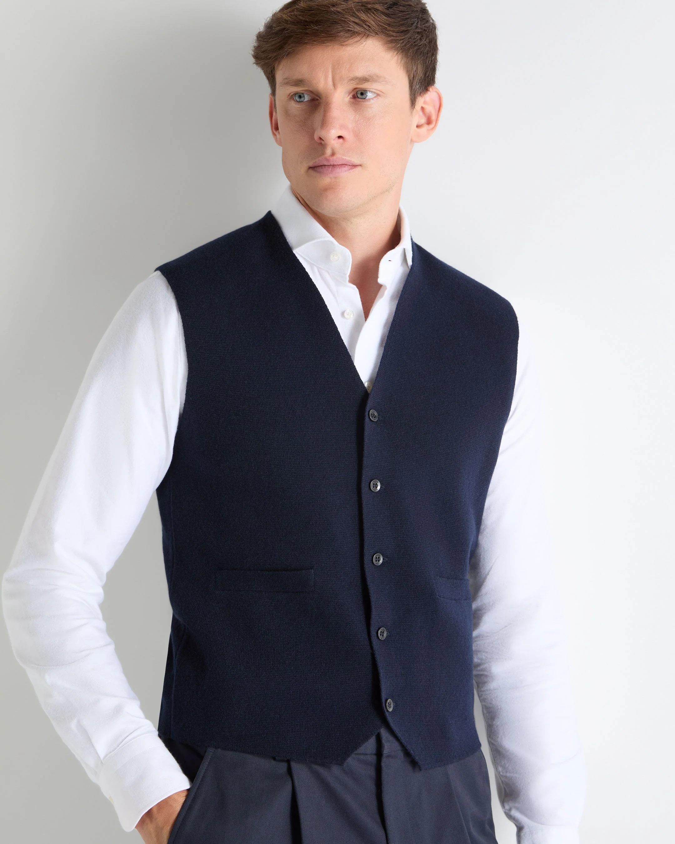 TUCCI WAISTCOAT Navy Blue - Image 5