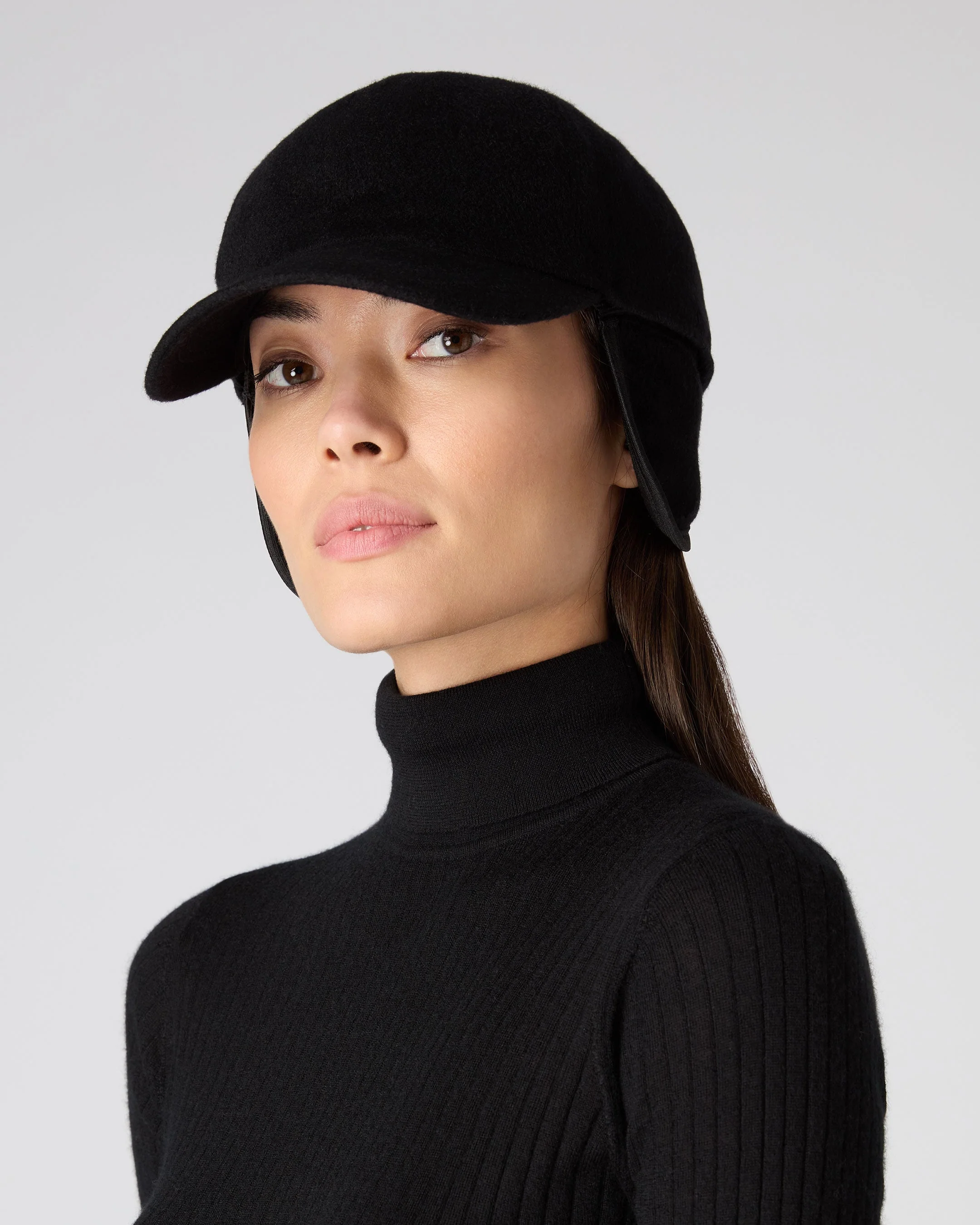 Unisex Cashmere Cap Black - Image 3
